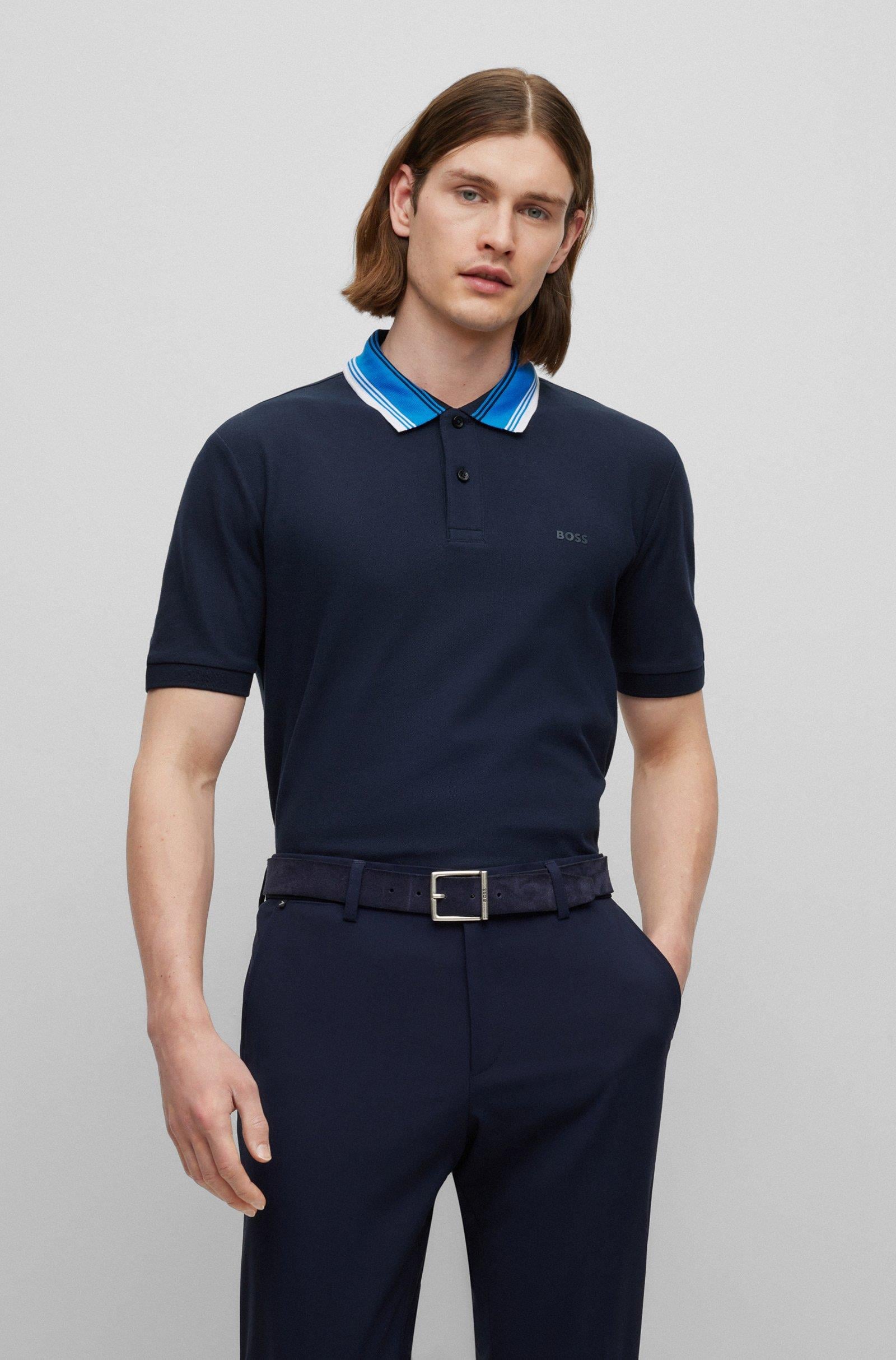BOSS BOSS Erkek Pamuklu Polo Yaka Kısa Kollu Günlük Kullanım Lacivert Polo Yaka T-Shirt 50495709-404