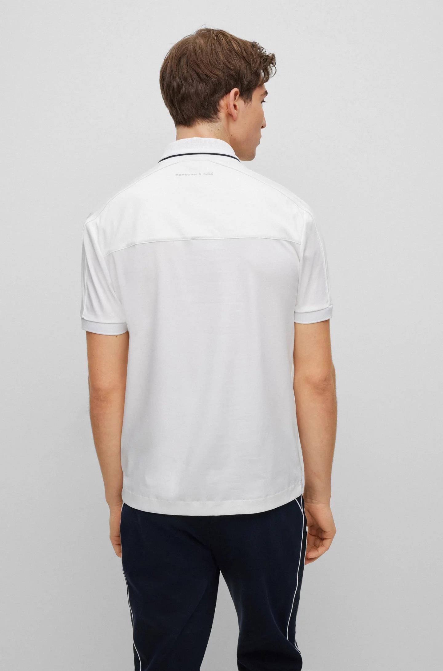 BOSS BOSS Erkek Pamuklu Polo Yaka Kısa Kollu Günlük Kullanım Beyaz Polo Yaka T-Shirt 50486203-100