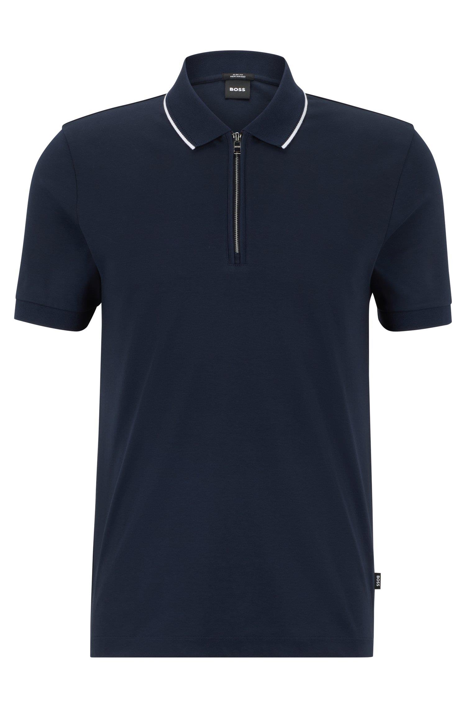BOSS BOSS Erkek Pamuklu Polo Yaka Kısa Kollu Günlük Kullanım Lacivert Polo Yaka T-Shirt 50486191-404