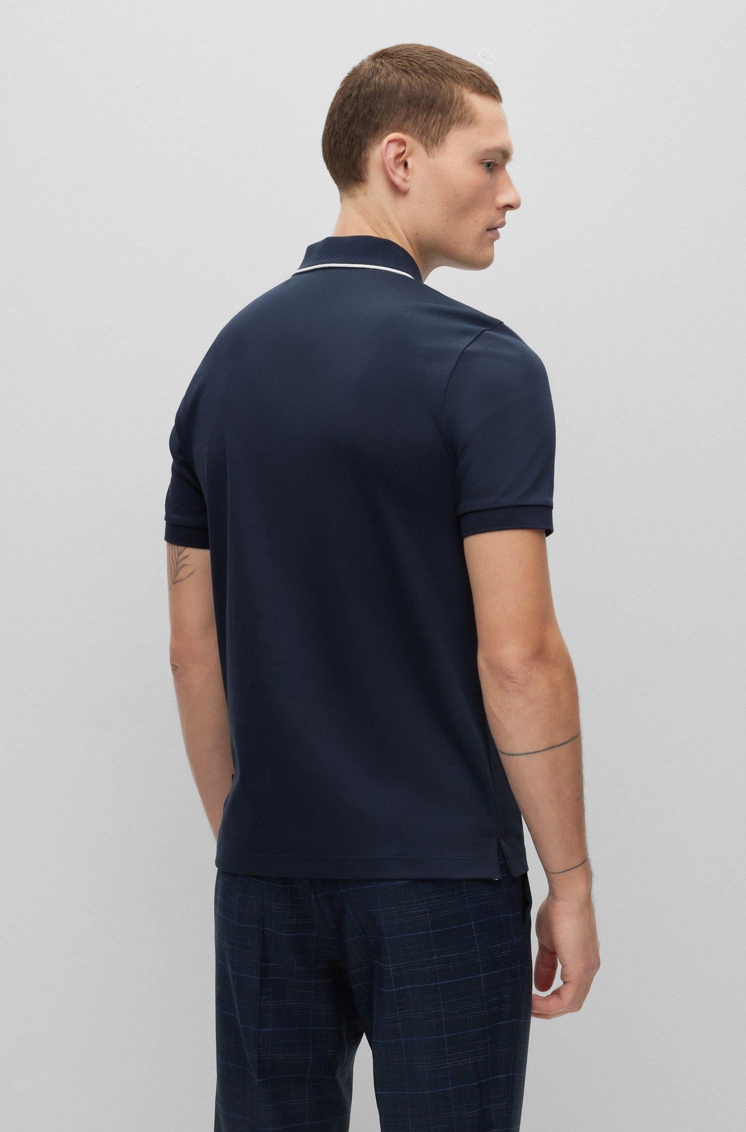 BOSS BOSS Erkek Pamuklu Polo Yaka Kısa Kollu Günlük Kullanım Lacivert Polo Yaka T-Shirt 50486191-404
