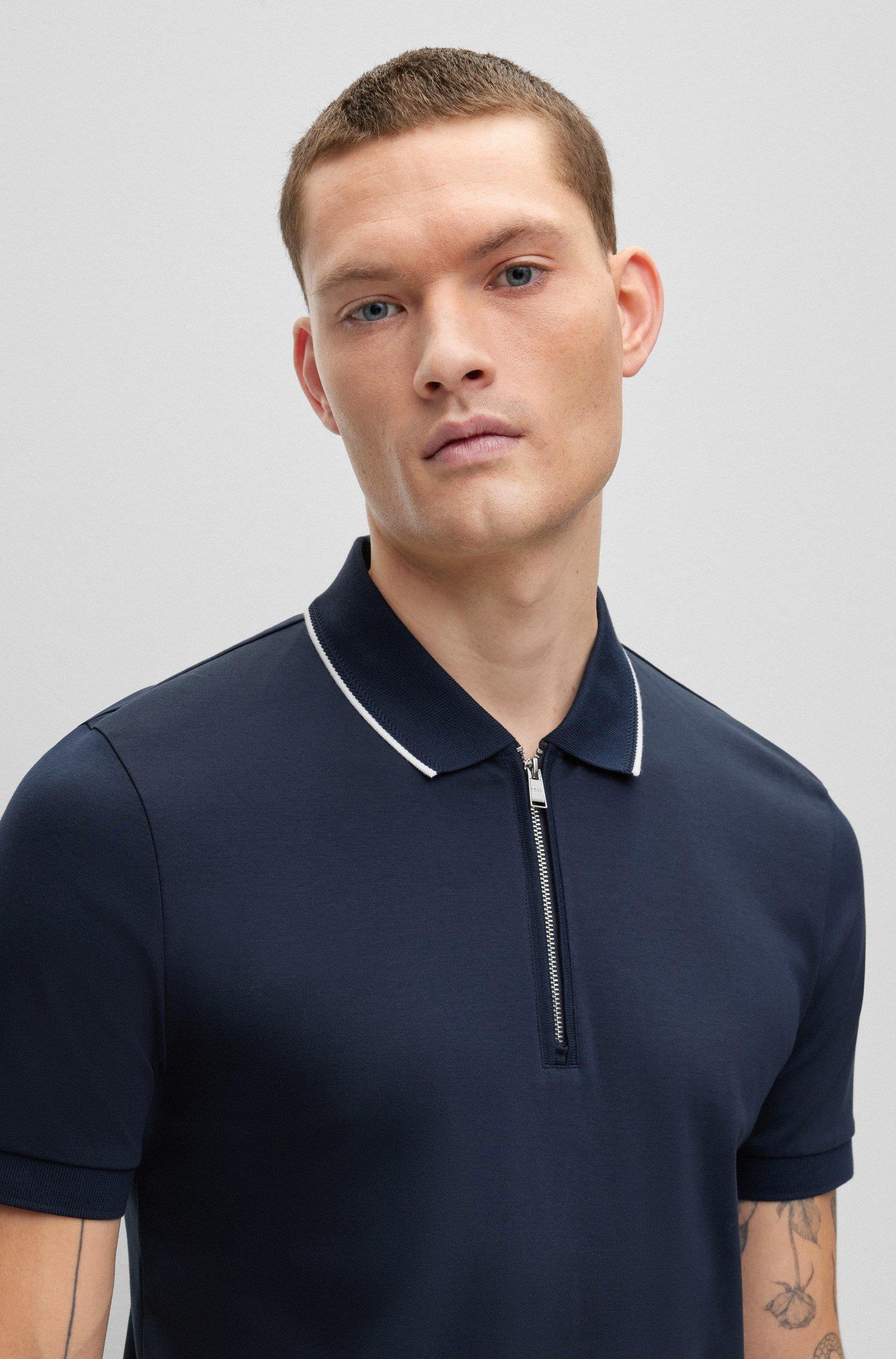 BOSS BOSS Erkek Pamuklu Polo Yaka Kısa Kollu Günlük Kullanım Lacivert Polo Yaka T-Shirt 50486191-404