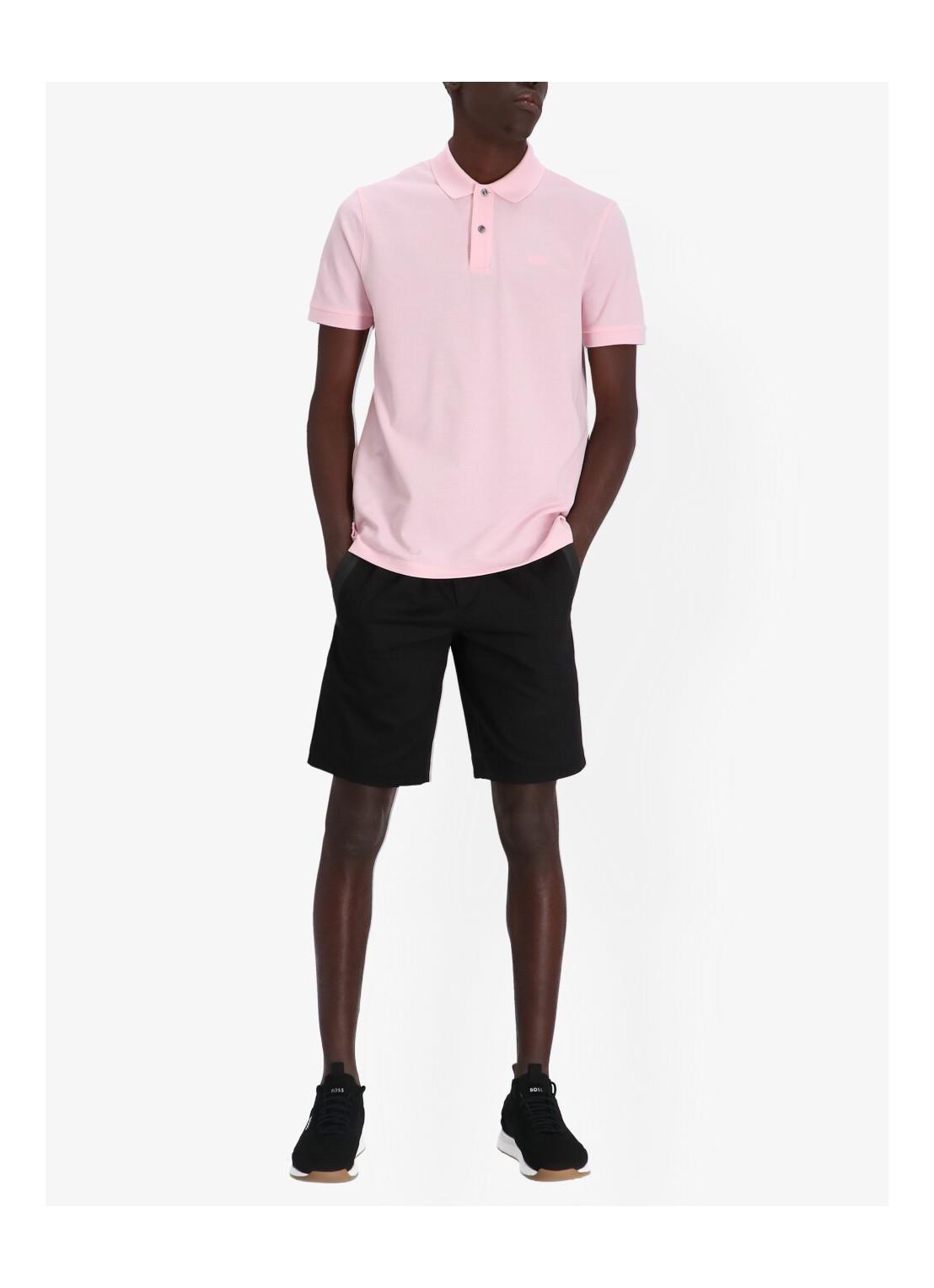 BOSS BOSS Erkek Pamuklu Polo Yakalı Düğme Kapamalı Kısa Kollu Pudra Polo Yaka T-Shirt 50468301-690