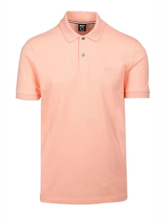 BOSS BOSS Erkek Pamuklu Polo Yakalı Düğme Kapamalı Kısa Kollu Pembe Polo Yaka T-Shirt 50468301-830