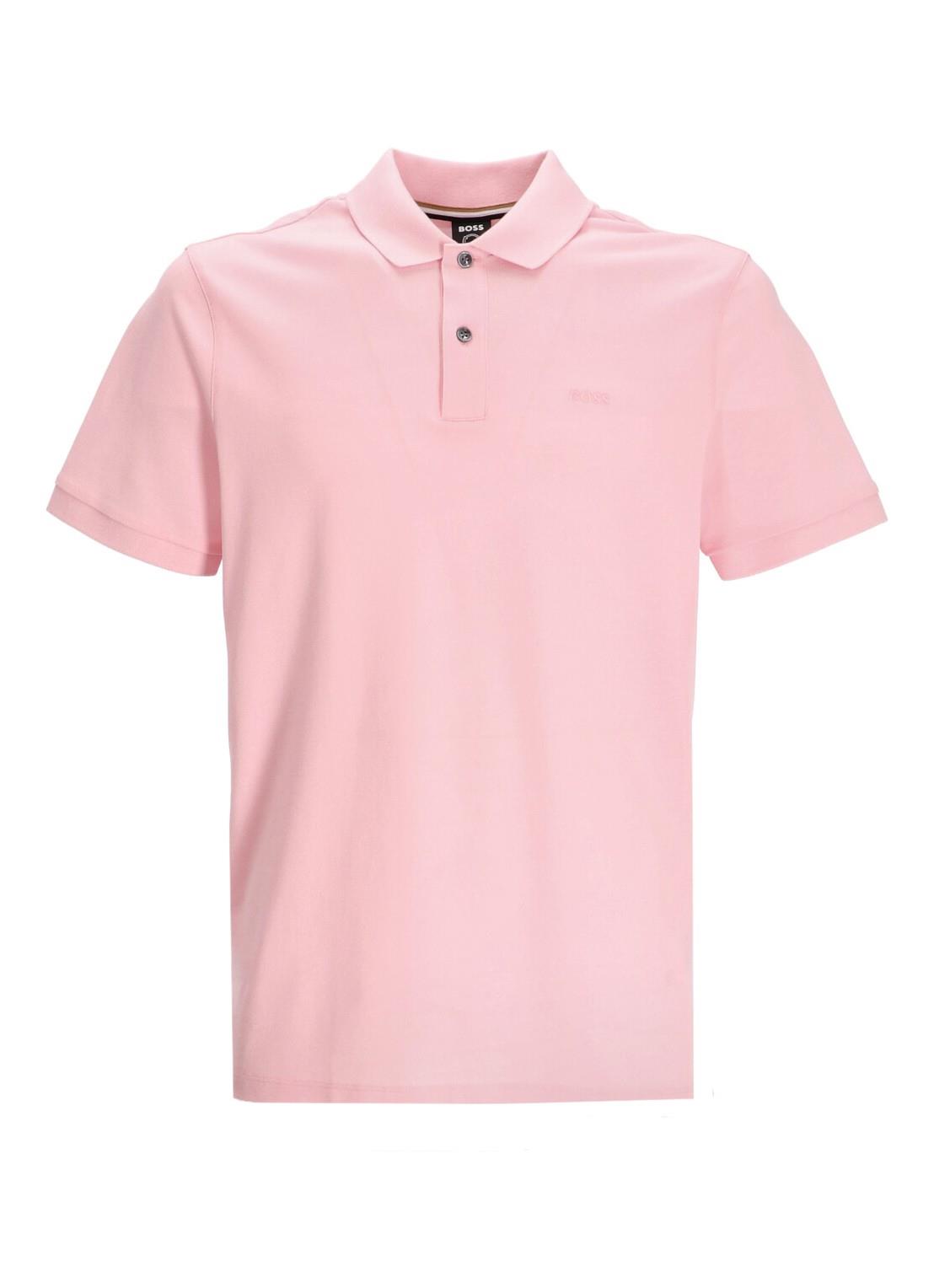 BOSS BOSS Erkek Pamuklu Polo Yakalı Düğme Kapamalı Kısa Kollu Pudra Polo Yaka T-Shirt 50468301-690