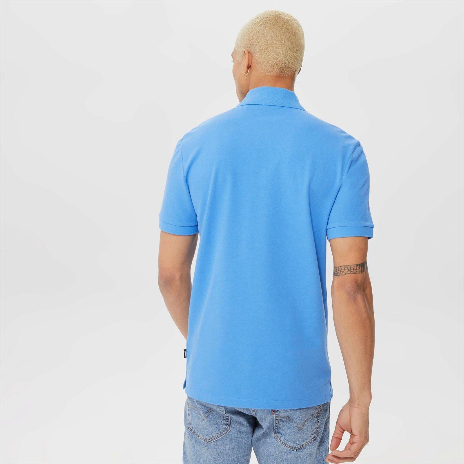 BOSS BOSS Erkek Pamuklu Polo Yakalı Düğme Kapamalı Kısa Kollu Haki Polo Yaka T-Shirt 50468301-420