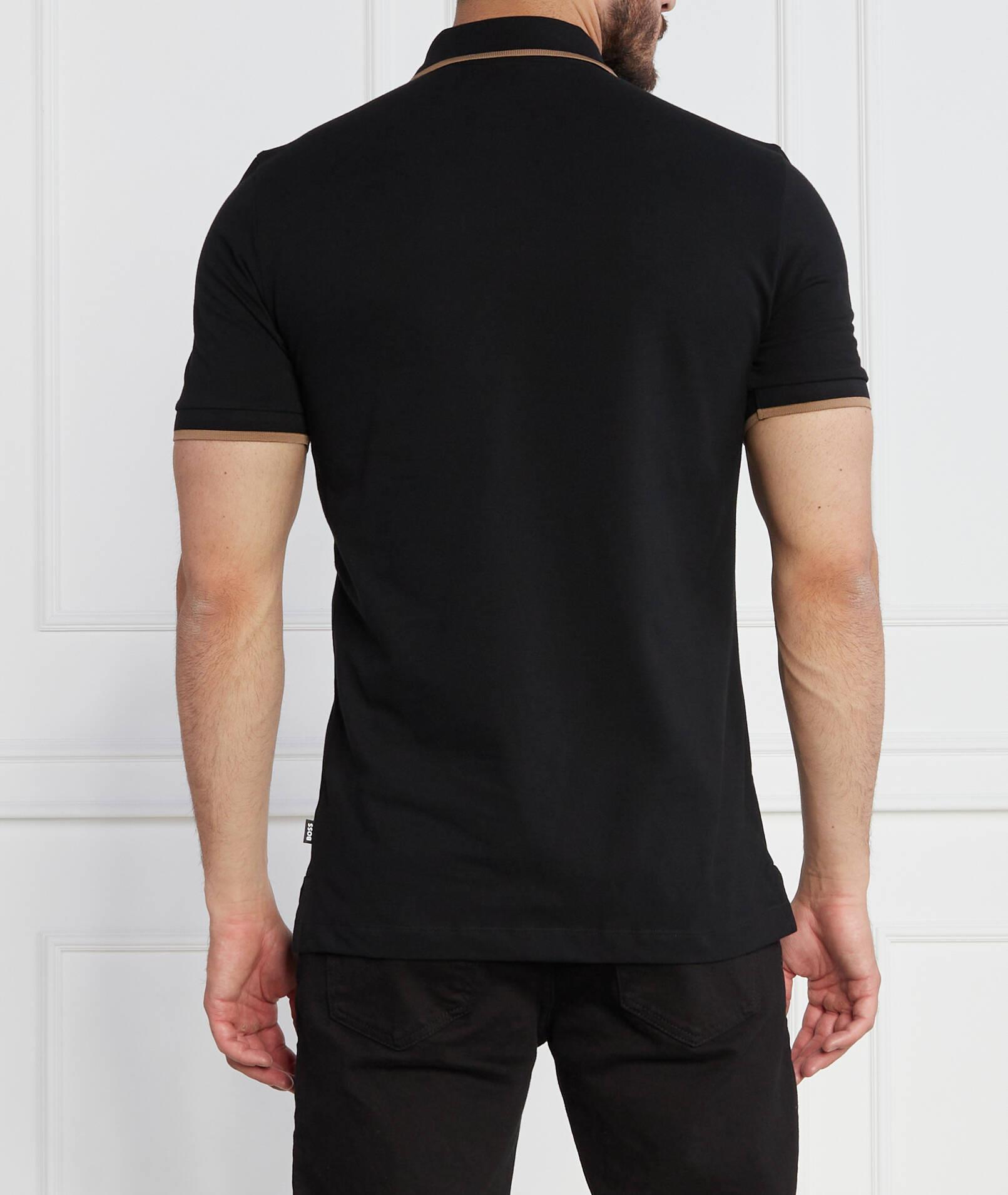 BOSS BOSS Erkek Pamuklu Polo Yakalı Düğme Kapamalı Kısa Kollu Siyah Polo Yaka T-Shirt 50494697-001