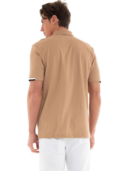 BOSS  BOSS Erkek Pamuklu Polo Yakalı Düğme Kapamalı Kısa Kollu Bej1 T-Shirt 50467113-260
