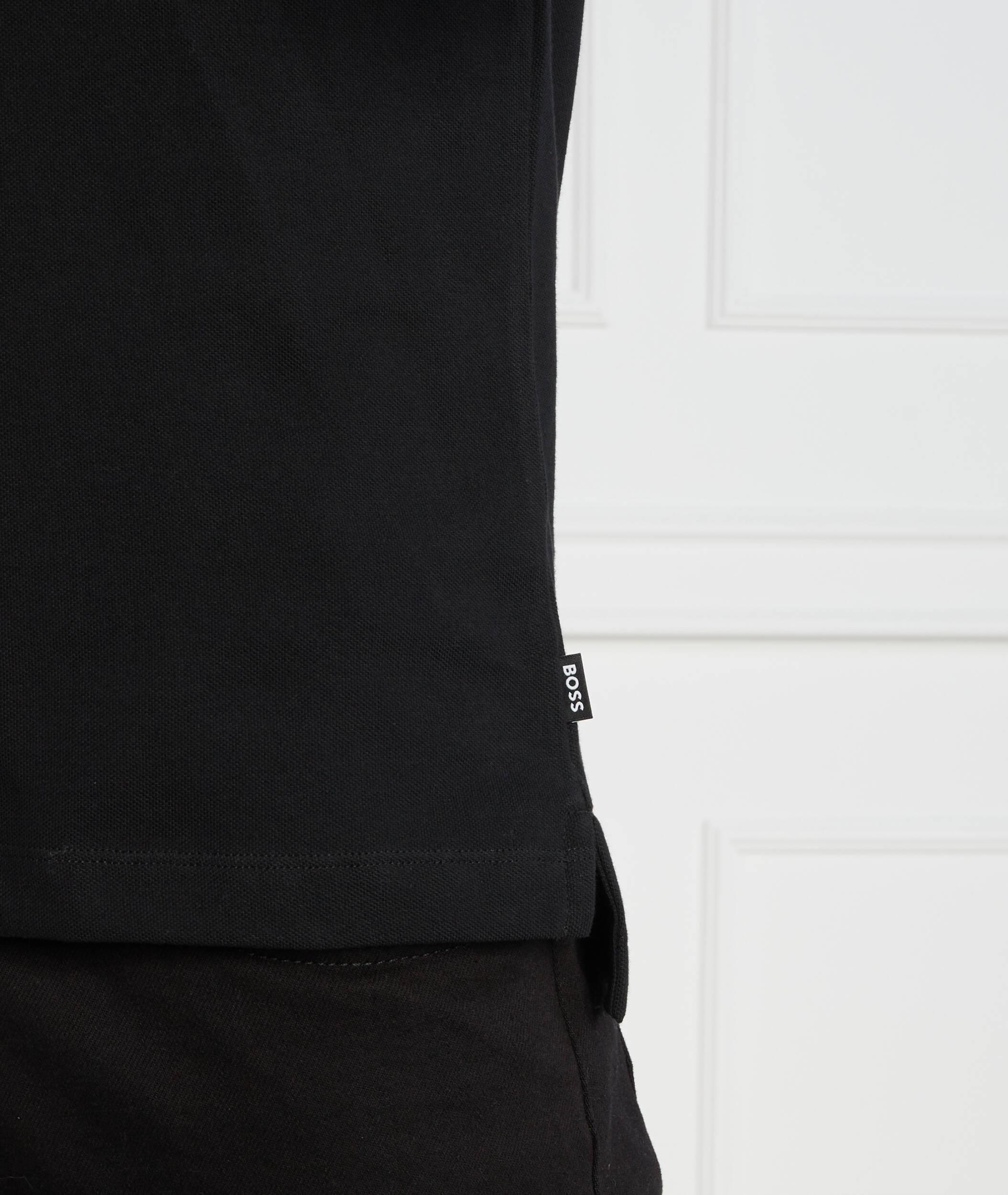 BOSS BOSS Erkek Pamuklu Polo Yakalı Düğme Kapamalı Kısa Kollu Siyah Polo Yaka T-Shirt 50494697-001