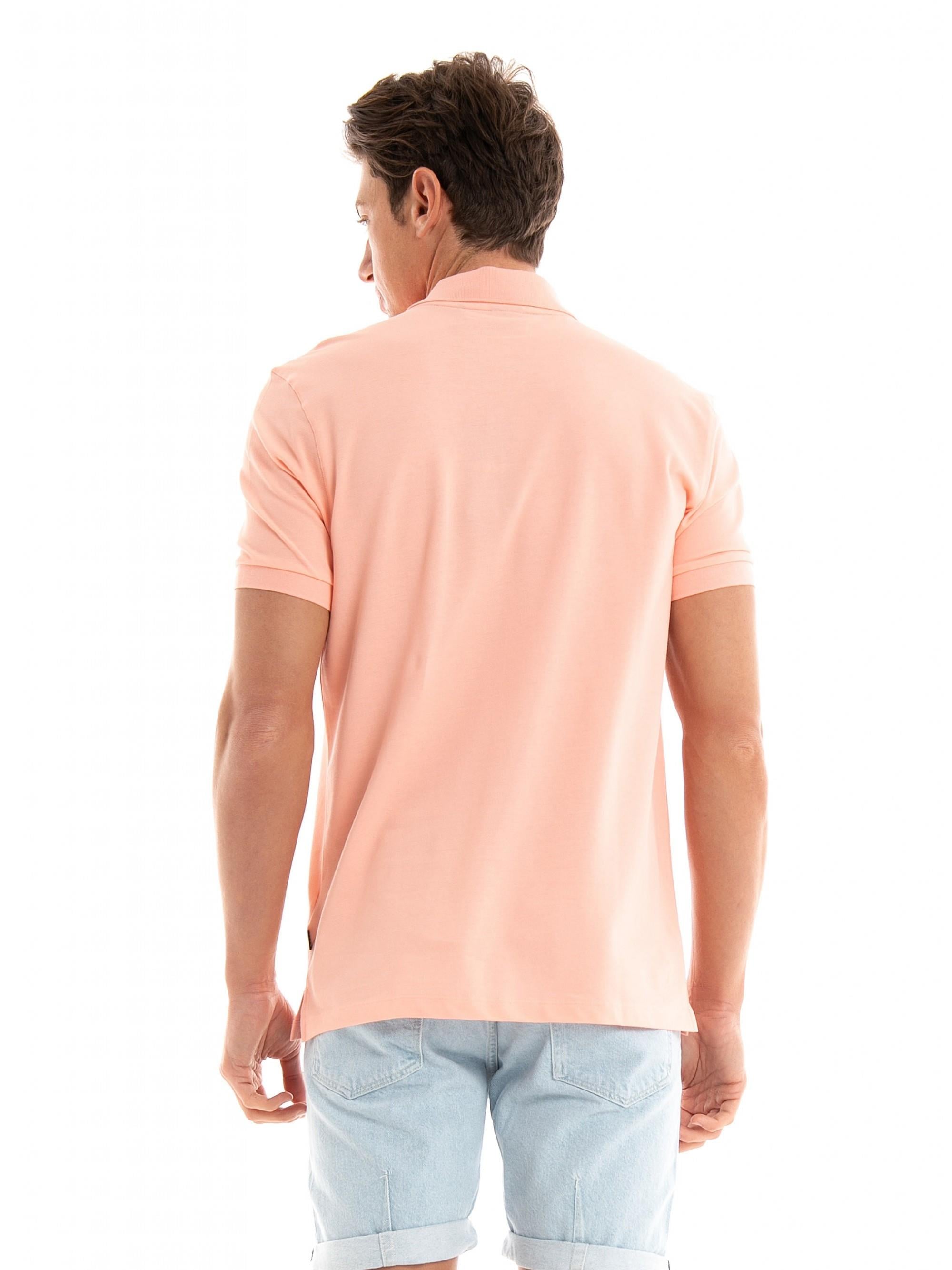 BOSS BOSS Erkek Pamuklu Polo Yakalı Düğme Kapamalı Kısa Kollu Pembe Polo Yaka T-Shirt 50468301-830