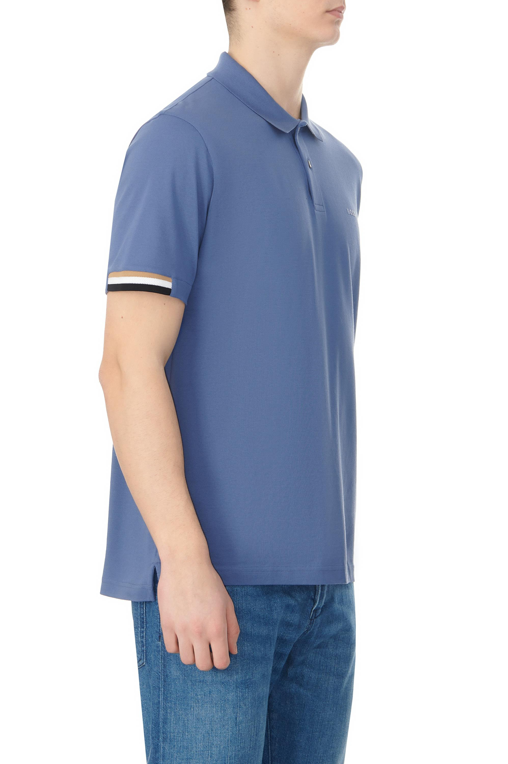 BOSS BOSS Erkek Pamuklu Polo Yakalı Düğme Kapamalı Kısa Kollu Lacivert1 Polo Yaka T-Shirt 50467113-479