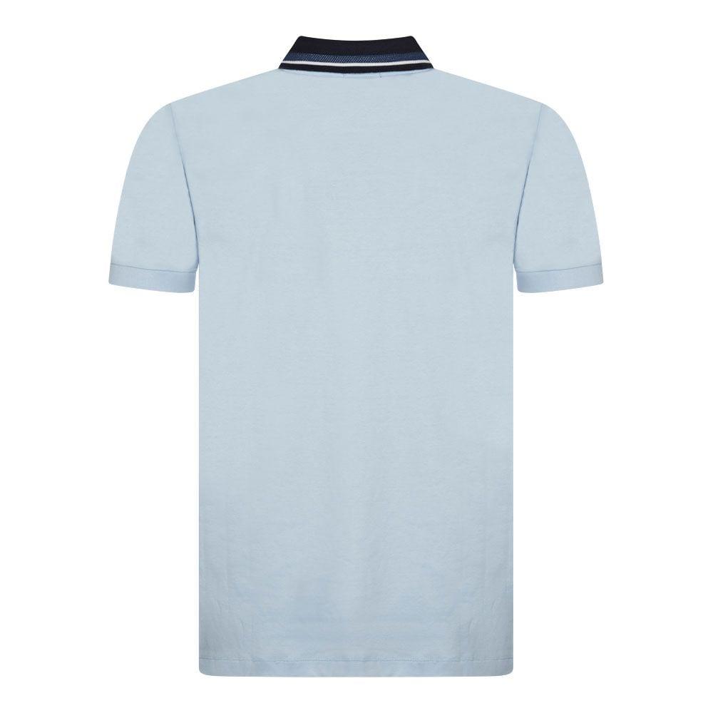 BOSS BOSS Erkek Pamuklu Polo Yakalı Düğme Kapamalı Kısa Kollu Açık Mavi Polo Yaka T-Shirt 50513366-450
