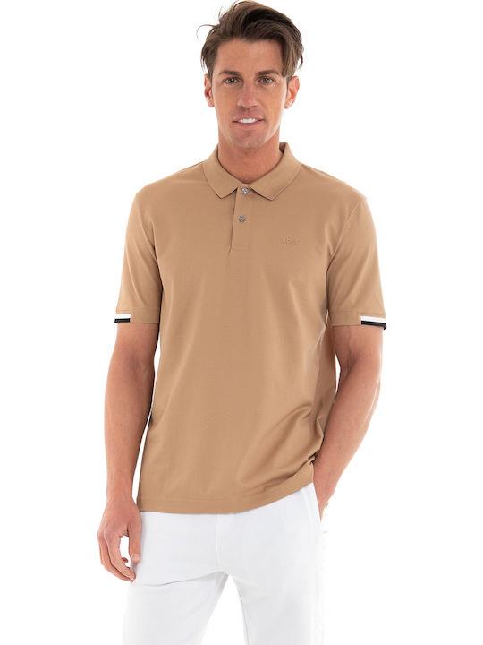 BOSS  BOSS Erkek Pamuklu Polo Yakalı Düğme Kapamalı Kısa Kollu Bej1 T-Shirt 50467113-260
