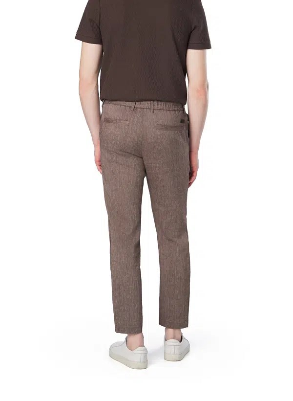 BOSS  BOSS Erkek Pamuklu Regular Fit Normal Bel Daralan Paça Kahverengi Pantolon 50557859-207