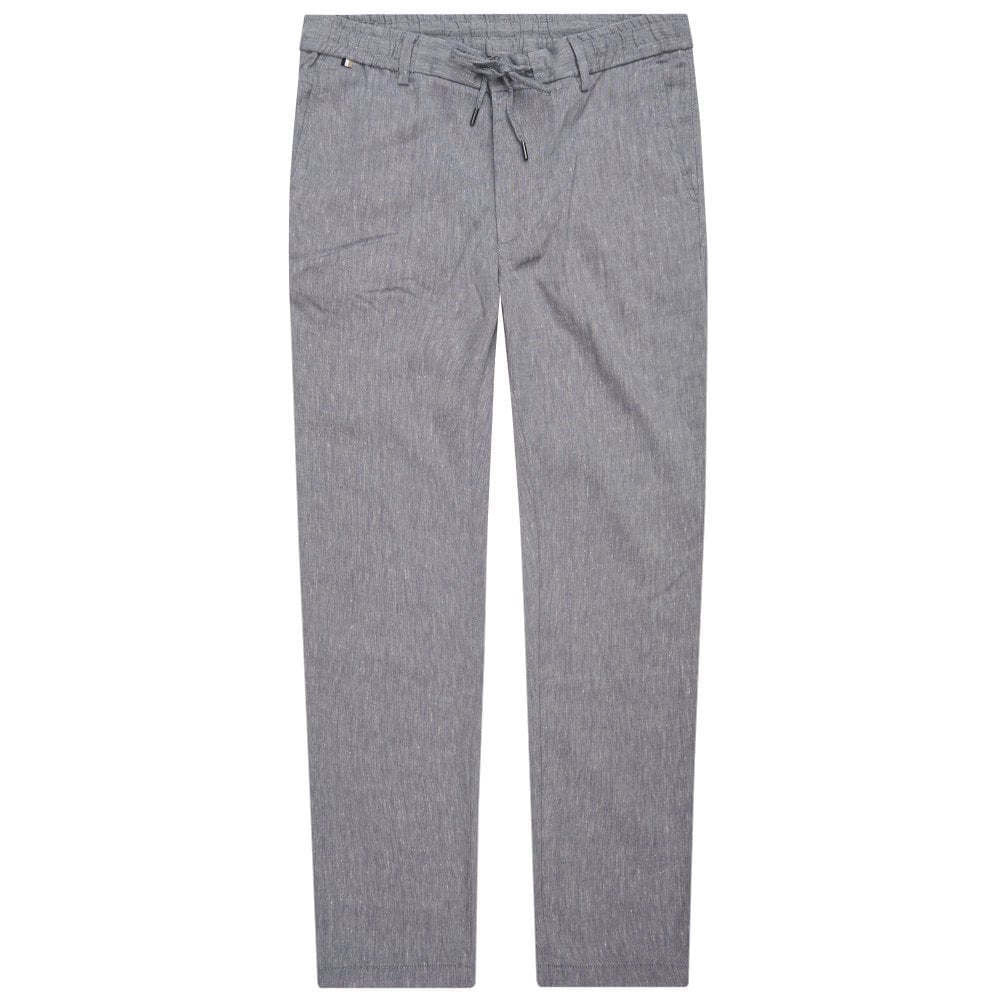 BOSS  BOSS Erkek Pamuklu Regular Fit Normal Bel Daralan Paça Gri Pantolon 50557859-466