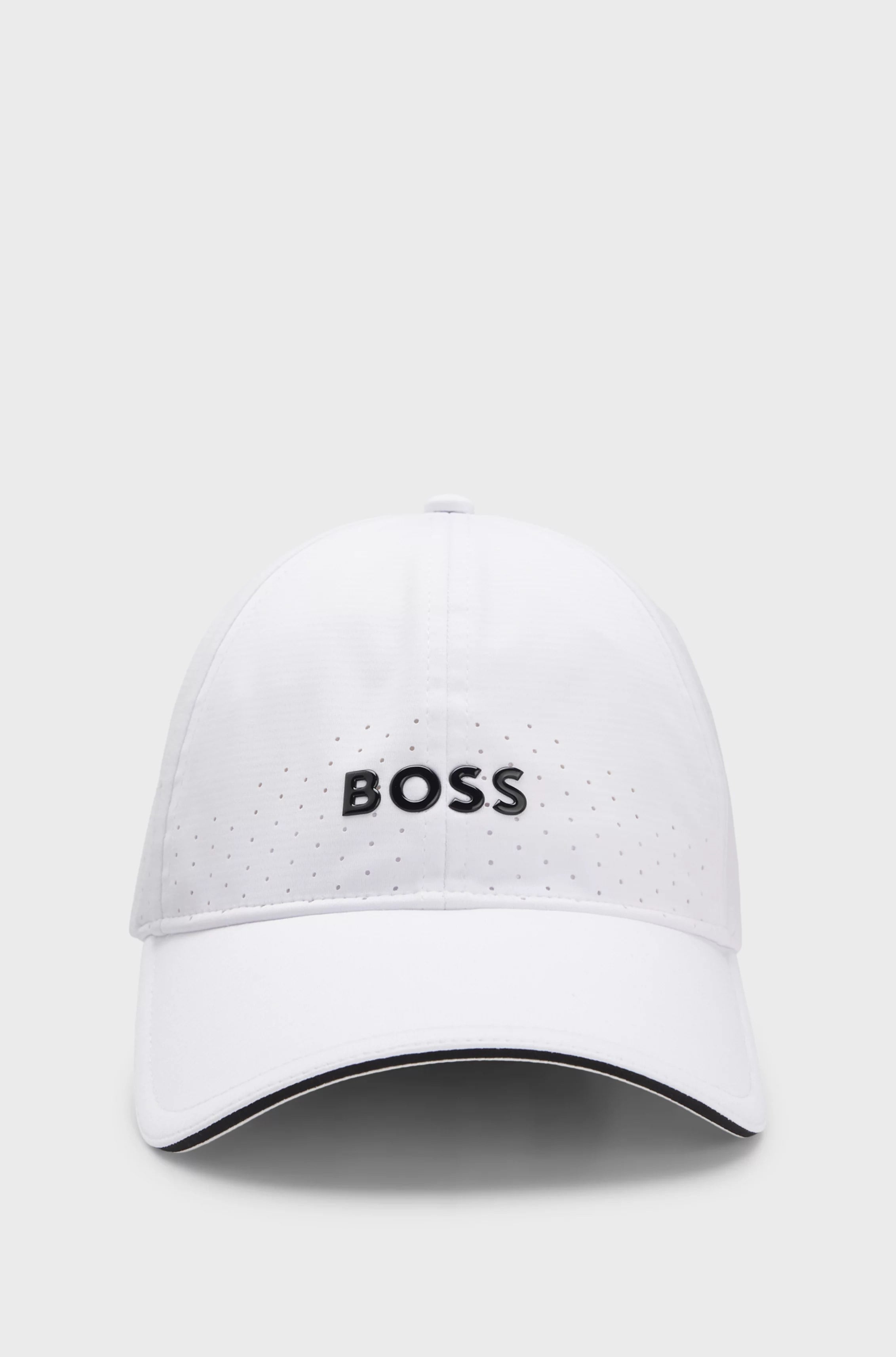 BOSS  BOSS Erkek Parlak Kabartma Logolu Desenli Beyaz Şapka 50560377-100