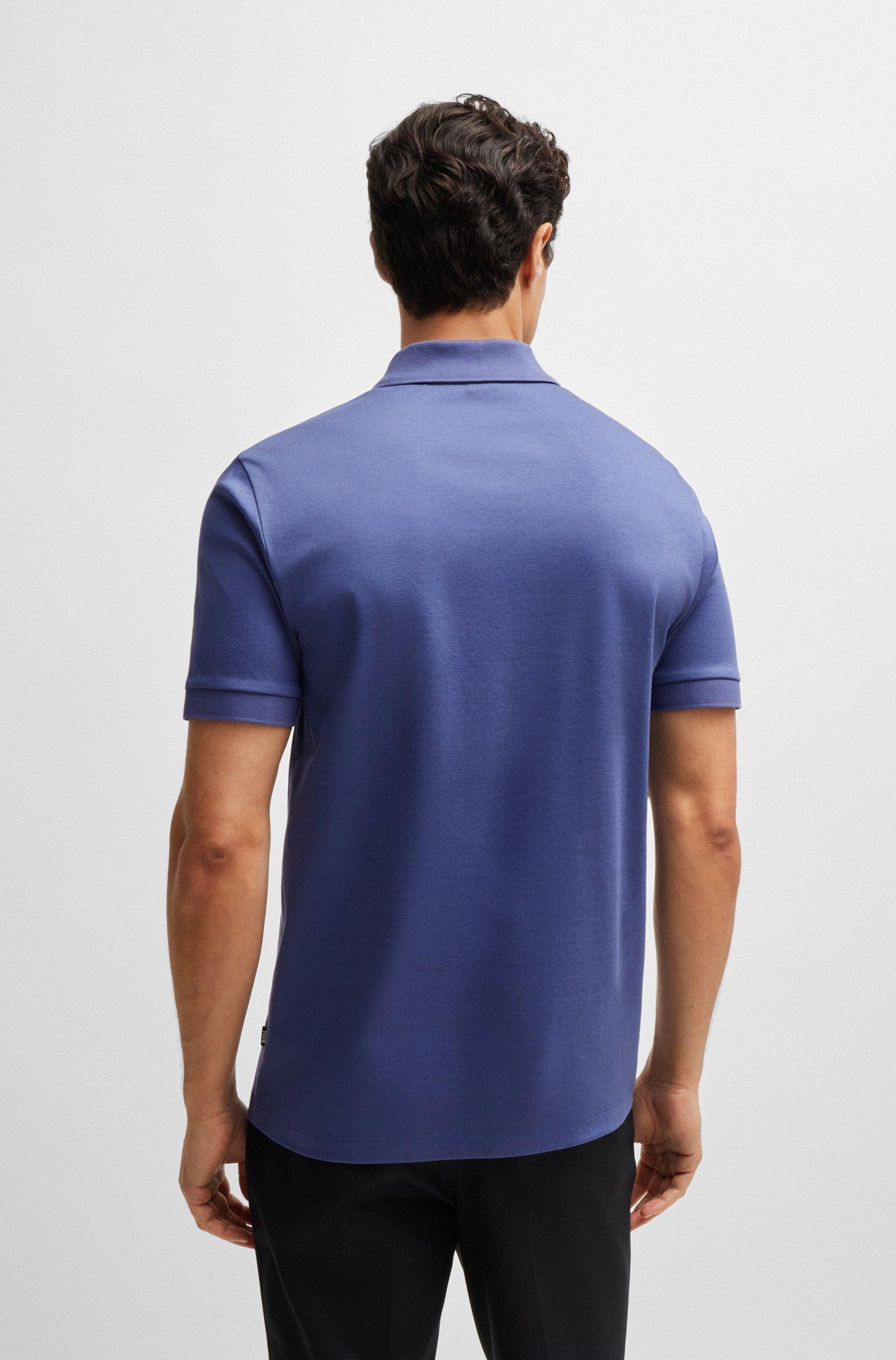 BOSS BOSS Erkek Polo Yaka Fermuar Kapamalı Logolu Kısa Kol Lacivert Polo Yaka T-Shirt 50521118-412