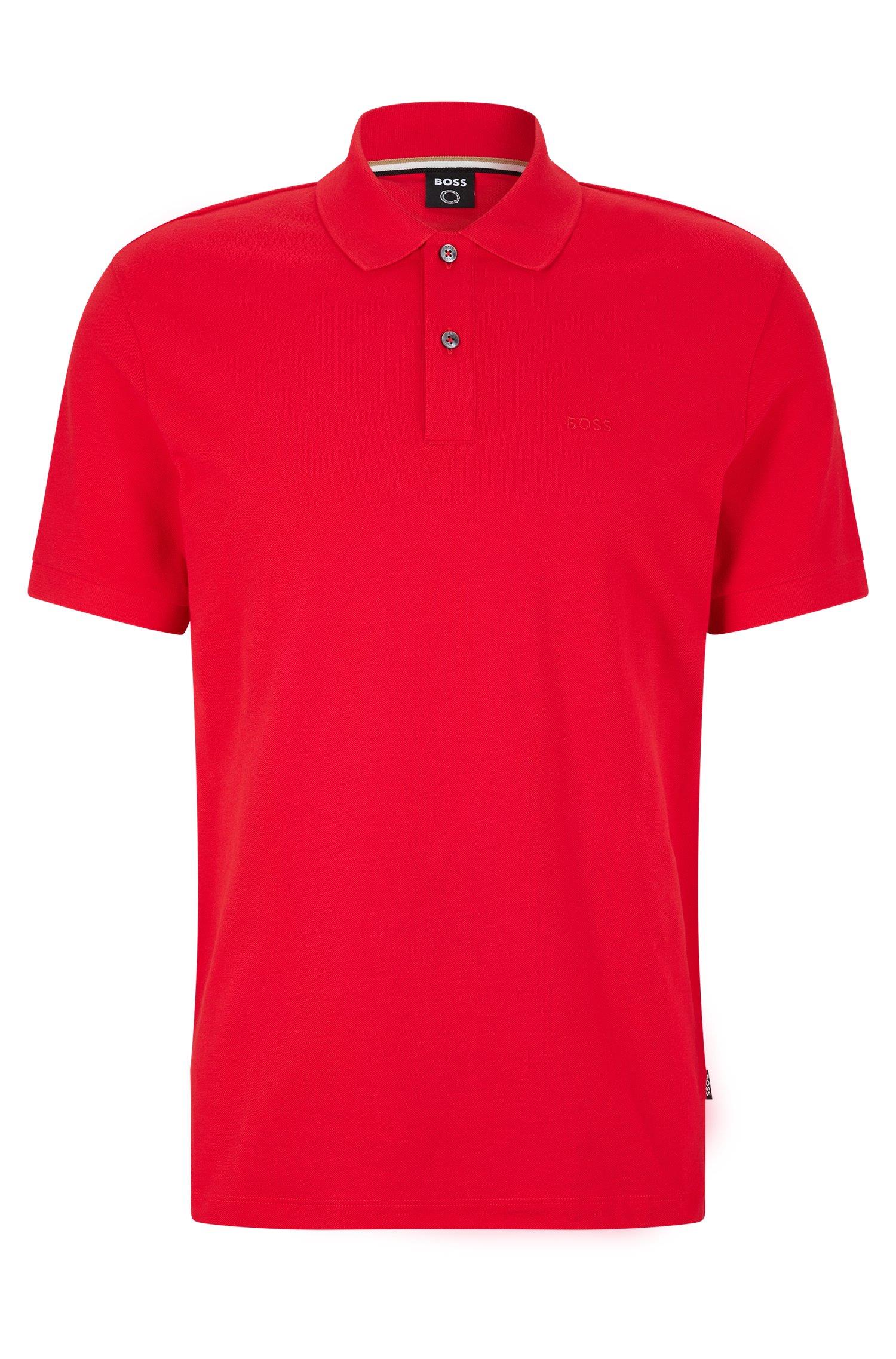 BOSS BOSS Erkek Polo Yaka Regular Fit Pamuklu Kısa Kollu Kırmızı Polo Yaka T-Shirt 50468362-617