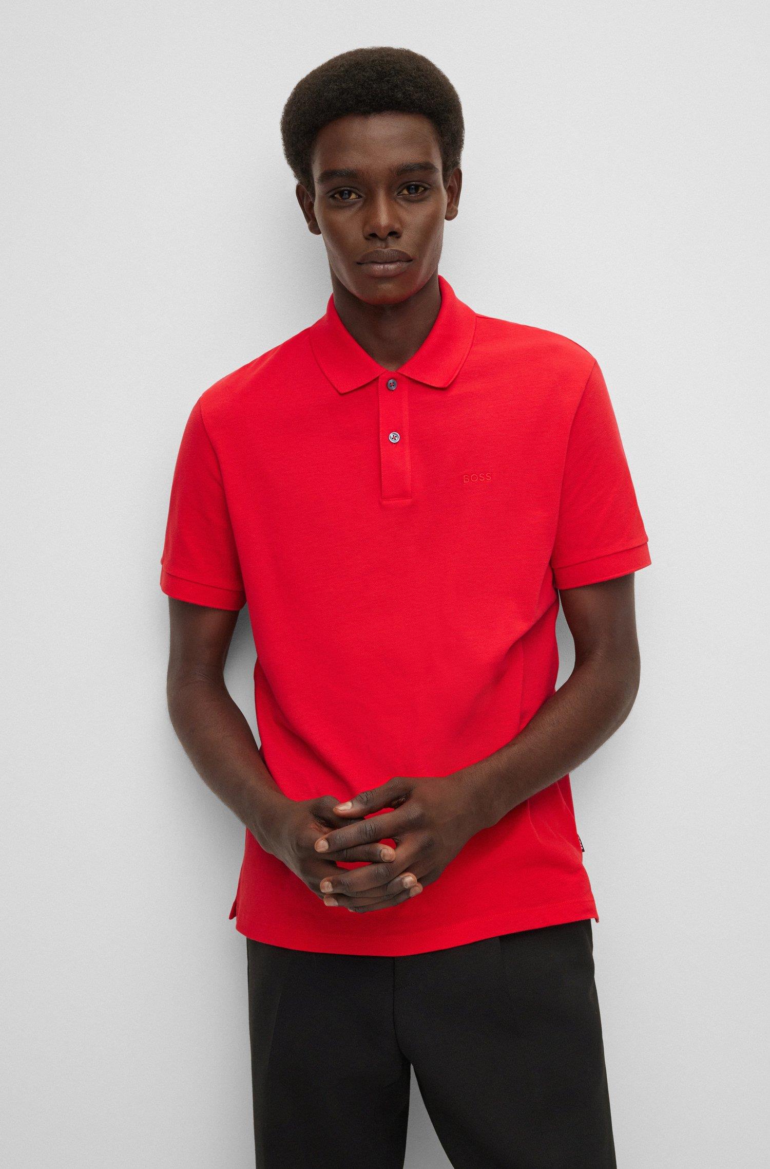 BOSS BOSS Erkek Polo Yaka Regular Fit Pamuklu Kısa Kollu Kırmızı Polo Yaka T-Shirt 50468362-617