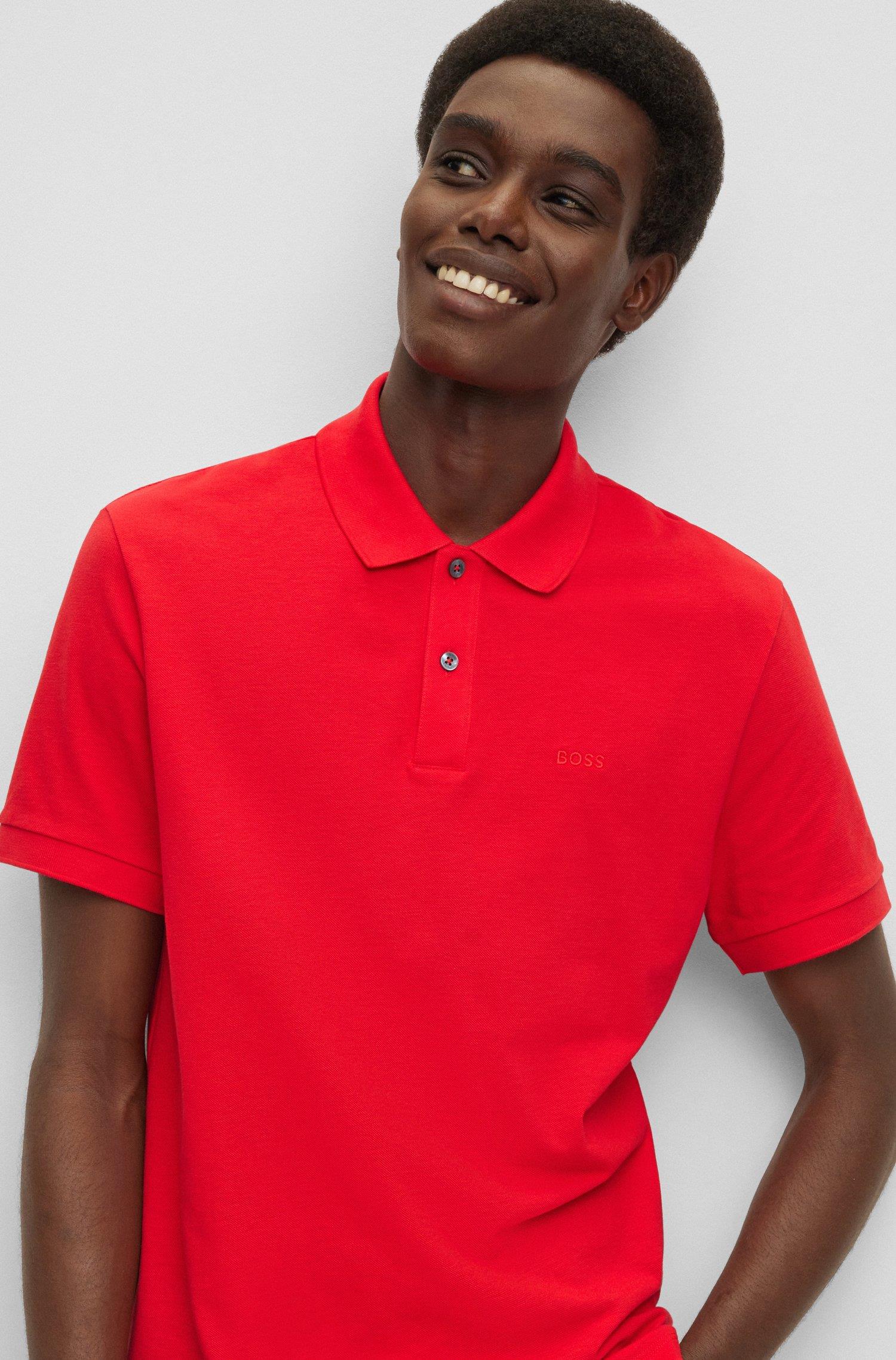 BOSS BOSS Erkek Polo Yaka Regular Fit Pamuklu Kısa Kollu Kırmızı Polo Yaka T-Shirt 50468362-617