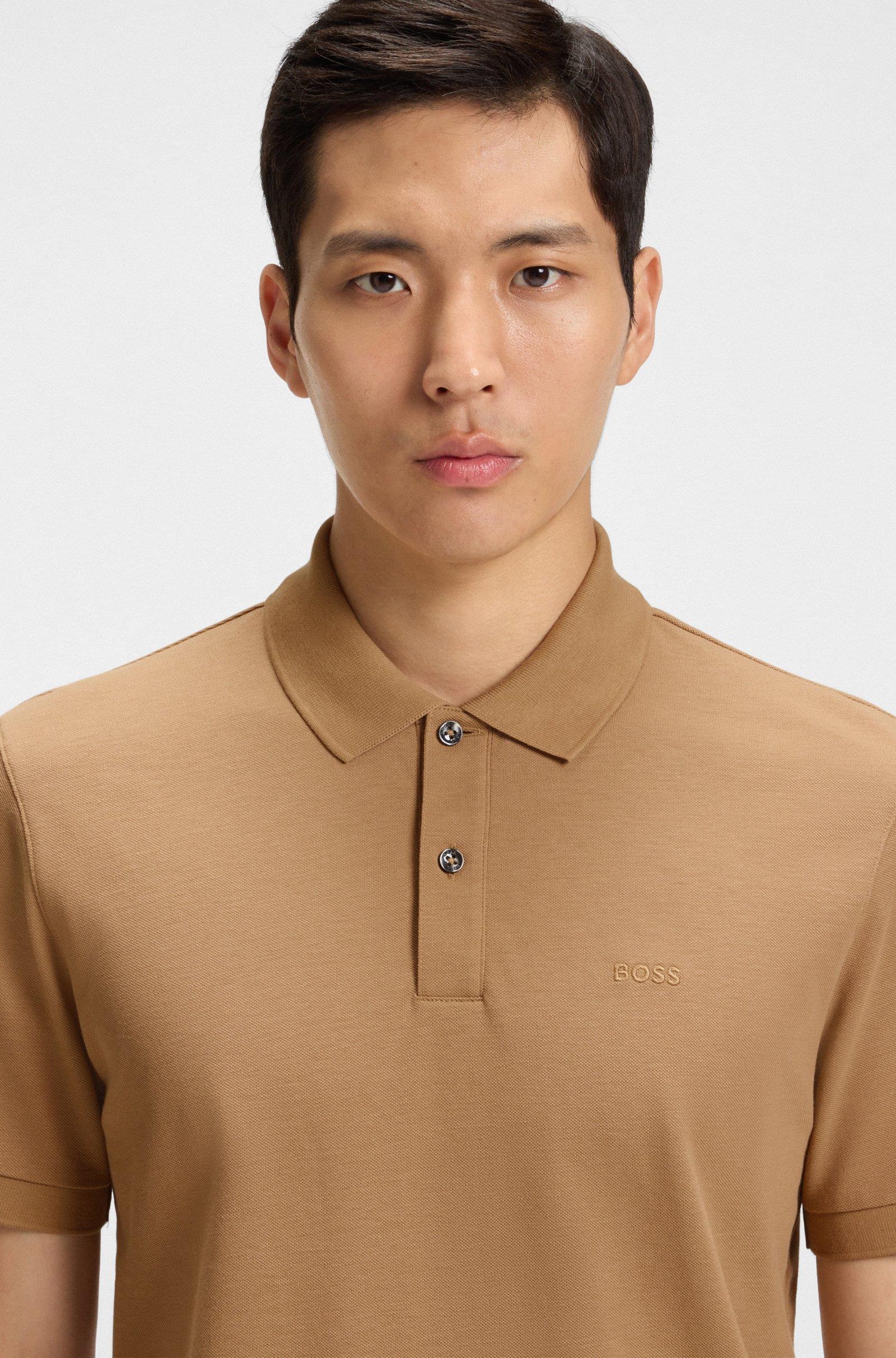 BOSS BOSS Erkek Polo Yaka Regular Fit Pamuklu Kısa Kollu Bej1 T-Shirt 50468362-260