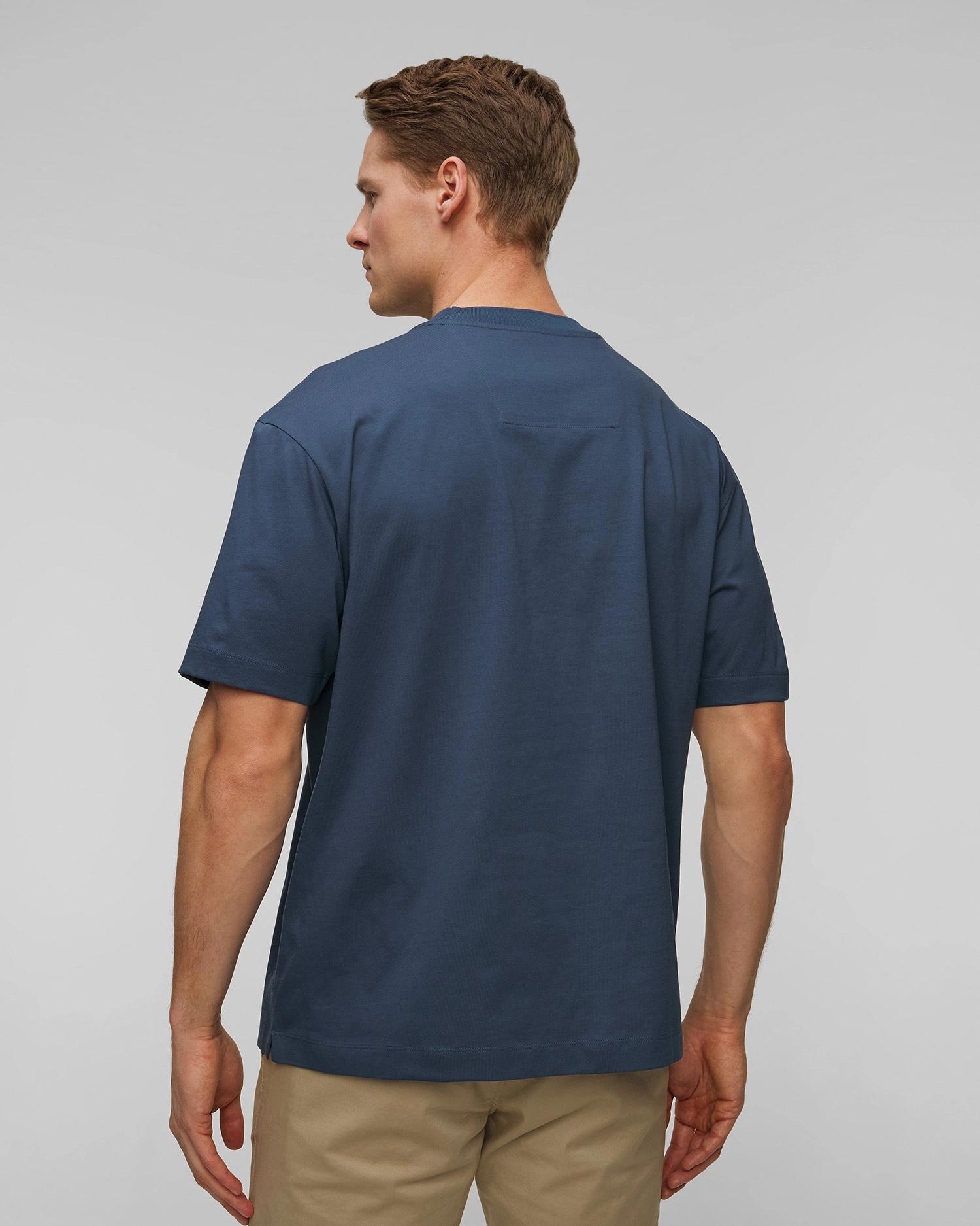 BOSS BOSS Erkek Rahat Kesim Monogram Logolu Yuvarlak Yaka Kısa Kollu Mavi T-Shirt 50533343-425