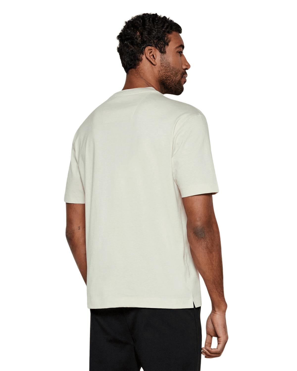 BOSS BOSS Erkek Rahat Kesim Monogram Logolu Yuvarlak Yaka Kısa Kollu Bej T-Shirt 50533343-131
