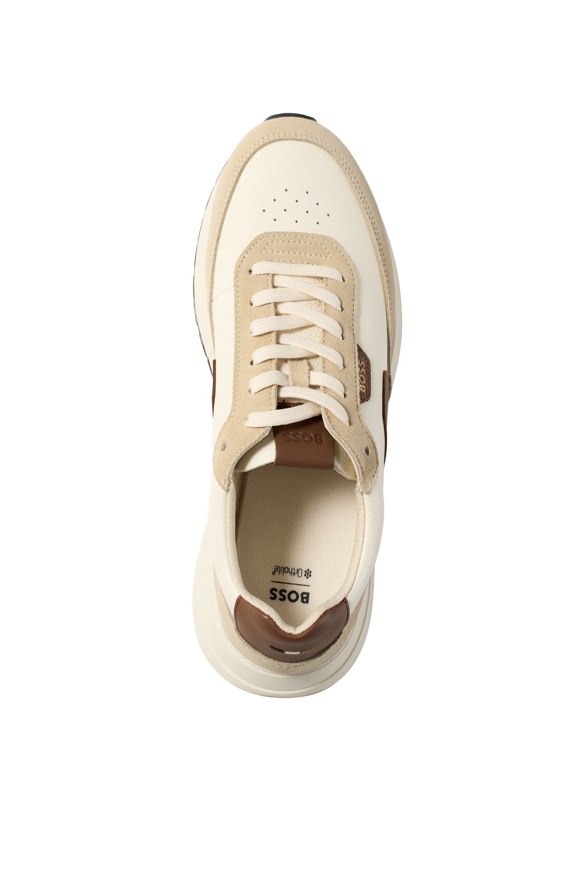 BOSS  BOSS Erkek Rahat Taban Deri Düz Taban Bej Sneaker 50568951-282