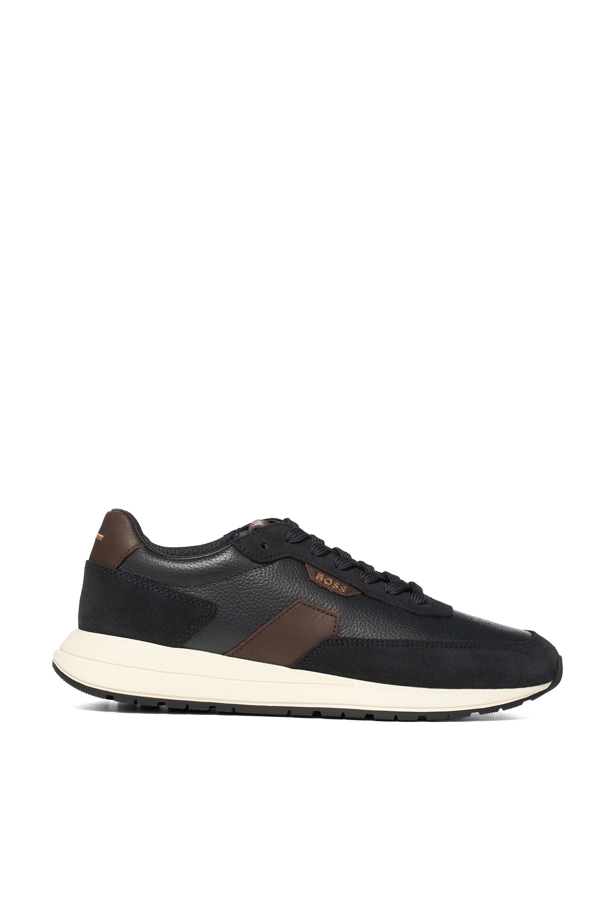 BOSS  BOSS Erkek Rahat Taban Deri Düz Taban Siyah Sneaker 50568951-002