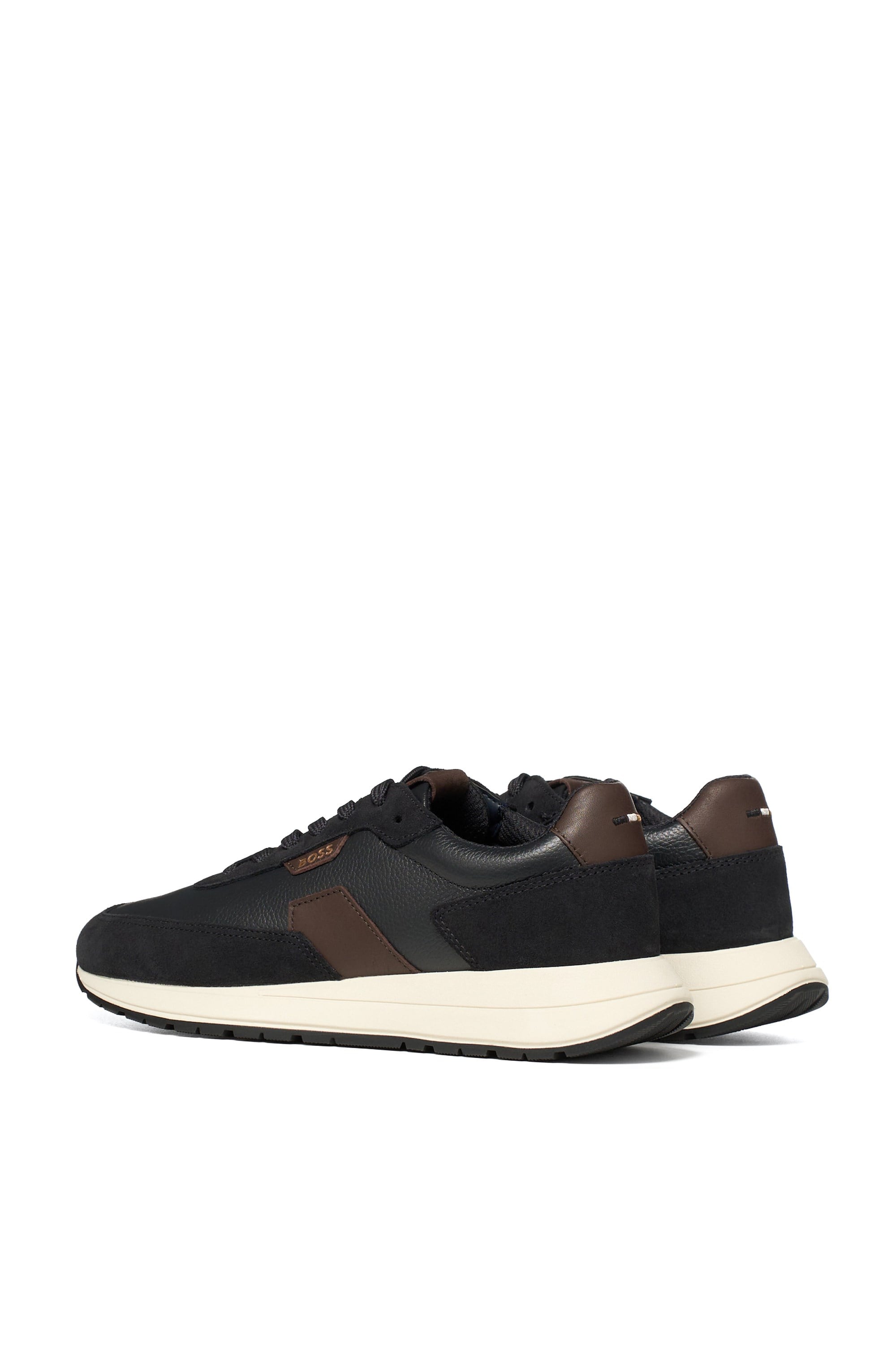 BOSS  BOSS Erkek Rahat Taban Deri Düz Taban Siyah Sneaker 50568951-002