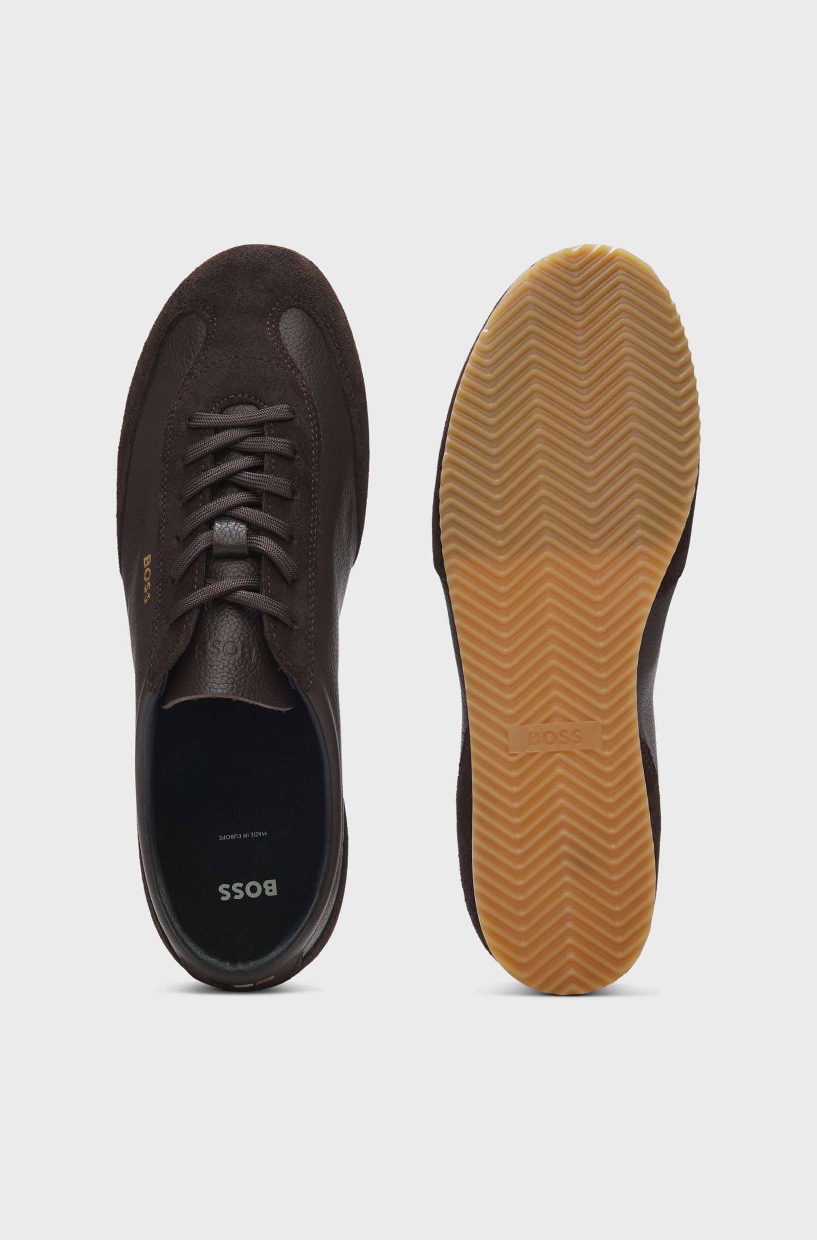 BOSS  BOSS Erkek Rahat Taban Marka Logolu Bağcıklı Kahverengi Sneaker 50568463-202