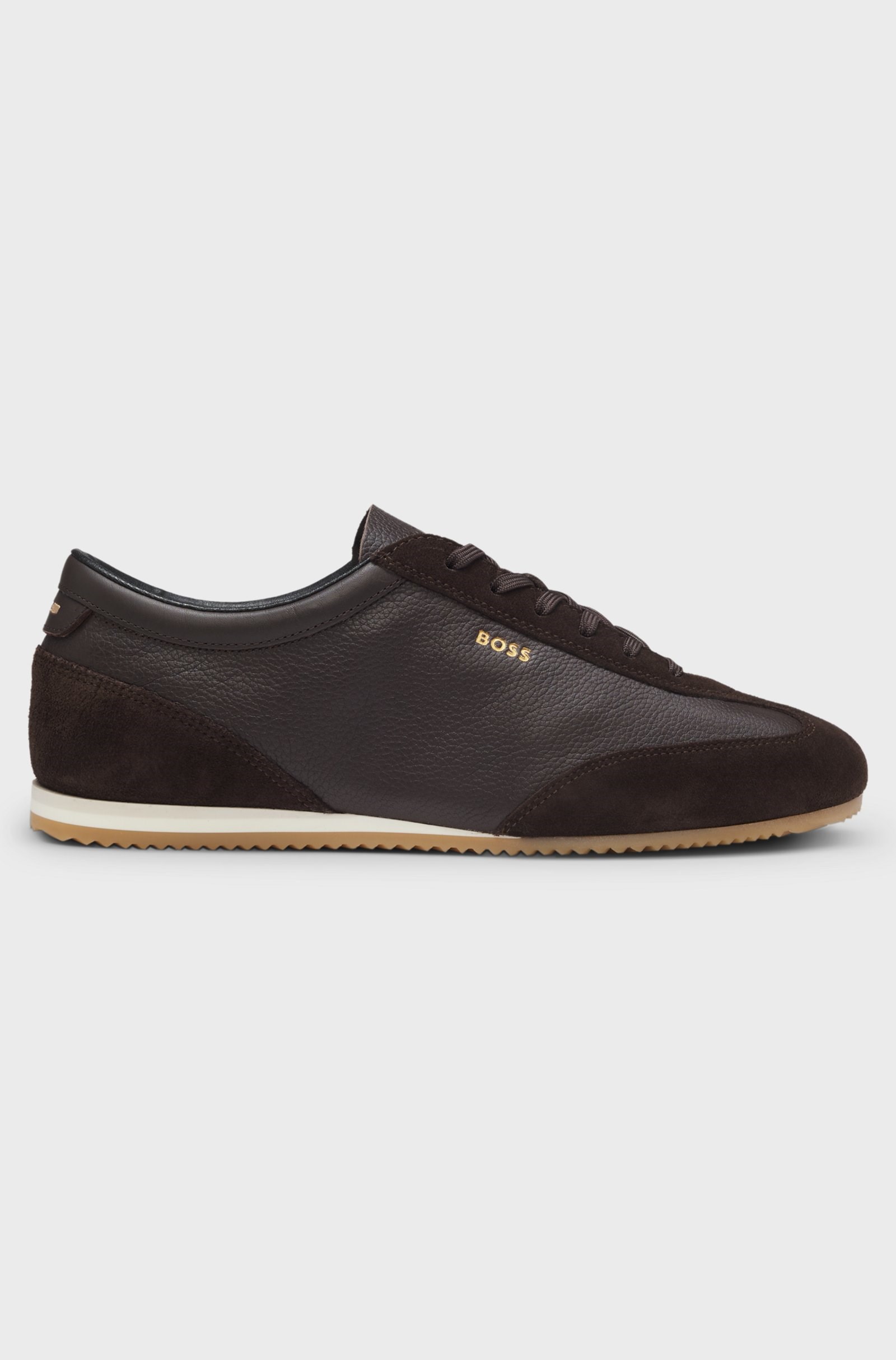 BOSS  BOSS Erkek Rahat Taban Marka Logolu Bağcıklı Kahverengi Sneaker 50568463-202