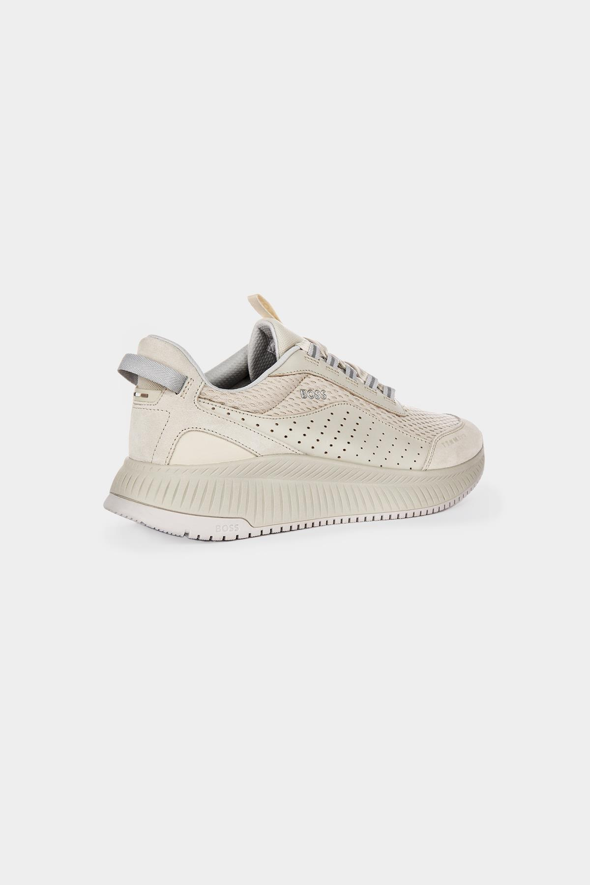 BOSS BOSS Erkek Rahat Taban Nefes Alabilen Bağcıklı Rahat Günlük Kullanım Bej Sneaker 50522908-131