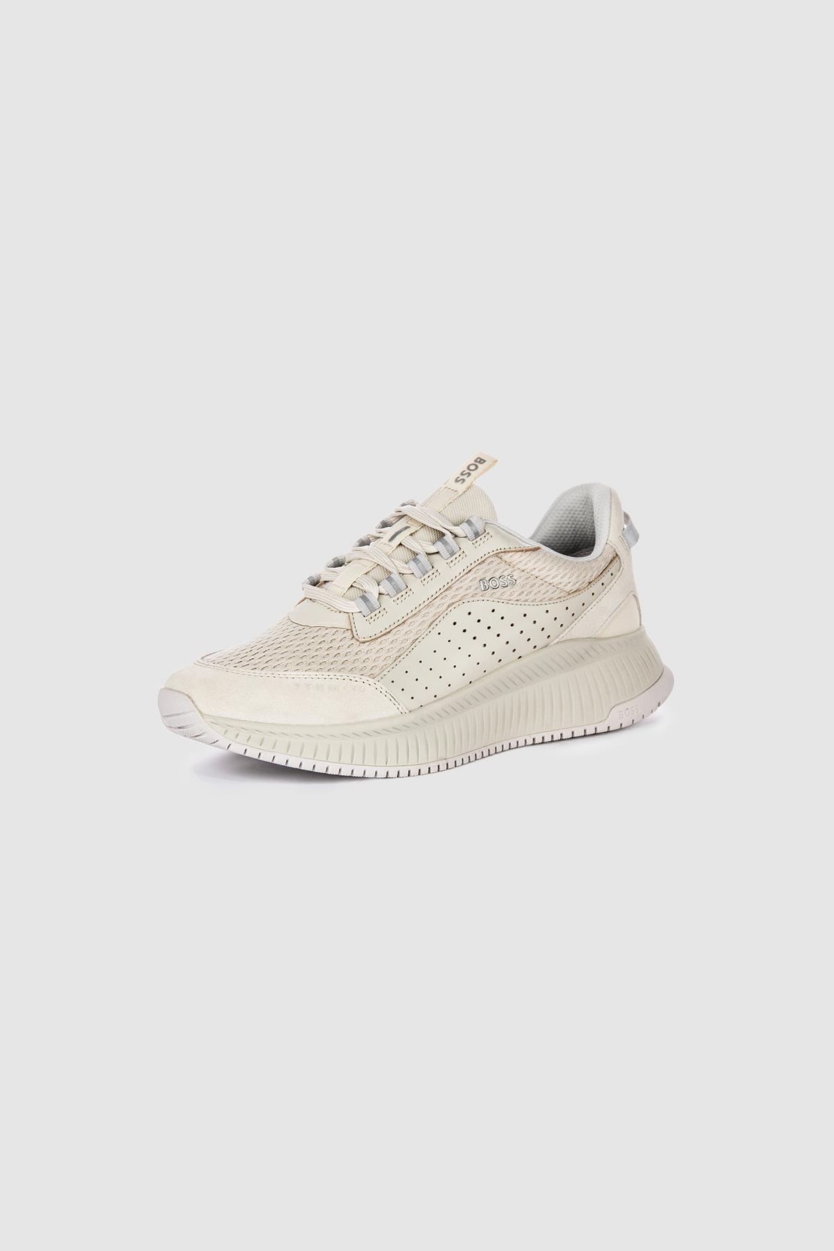 BOSS BOSS Erkek Rahat Taban Nefes Alabilen Bağcıklı Rahat Günlük Kullanım Bej Sneaker 50522908-131