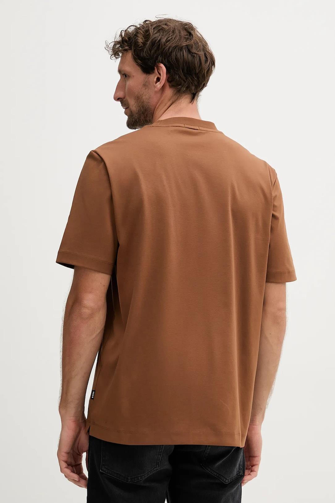 BOSS BOSS Erkek Regular Fit Bisiklet Yaka Marka Logolu Kahverengi T-Shirt 50520298-217