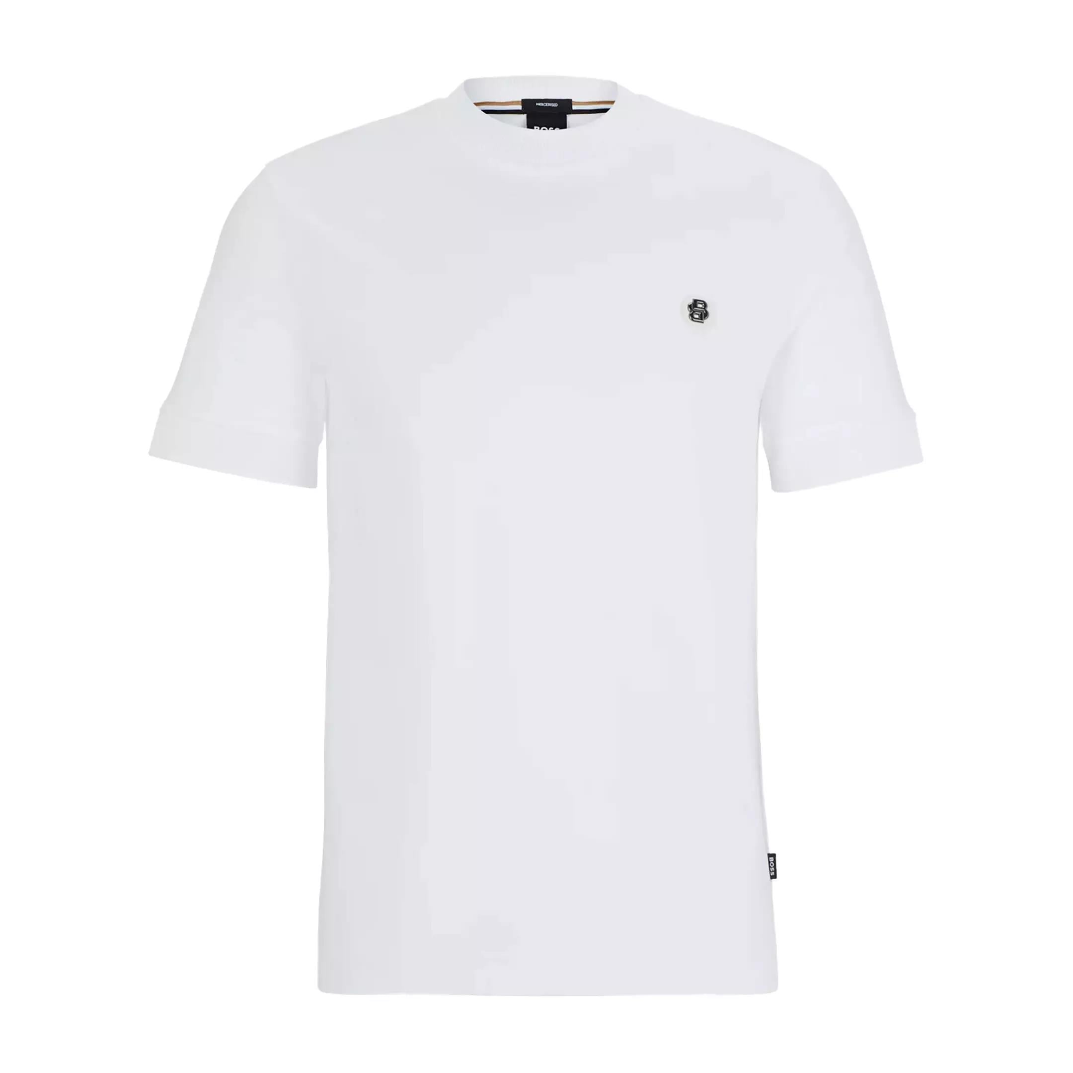 BOSS BOSS Erkek Regular Fit Bisiklet Yaka Marka Logolu Beyaz T-Shirt 50520298-100