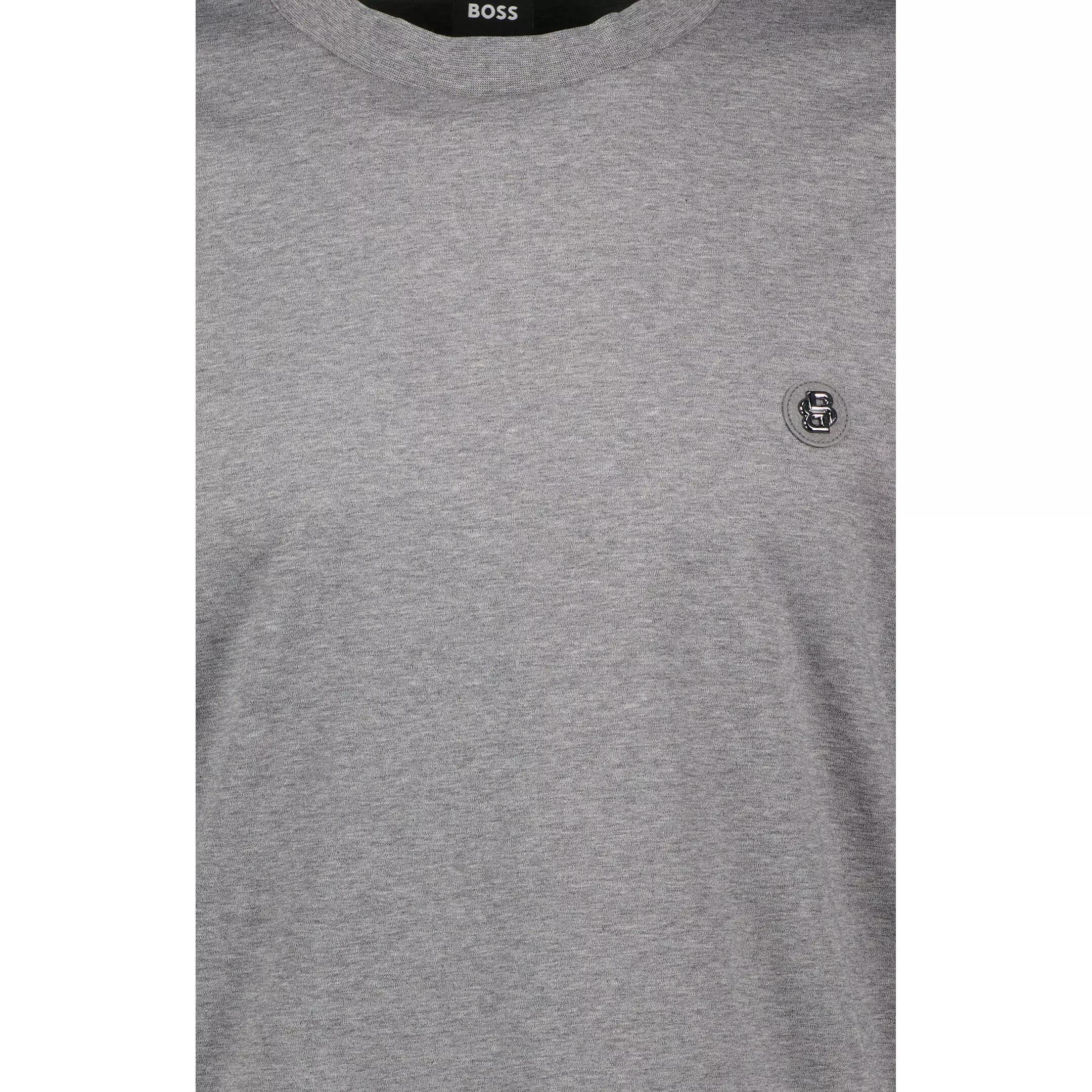 BOSS BOSS Erkek Regular Fit Bisiklet Yaka Marka Logolu Gri T-Shirt 50520298-030