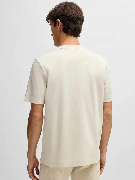 BOSS  BOSS Erkek Regular Fit Bisiklet Yaka Marka Logolu Bej T-Shirt 50520298-131