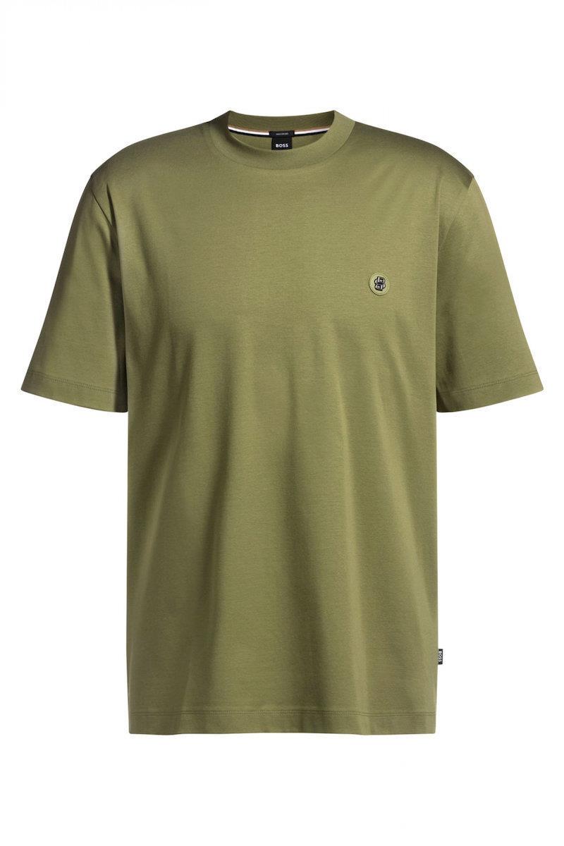 BOSS BOSS Erkek Regular Fit Bisiklet Yaka Marka Logolu Yeşil T-Shirt 50520298-311