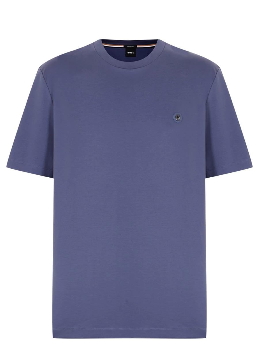 BOSS BOSS Erkek Regular Fit Bisiklet Yaka Marka Logolu Lacivert T-Shirt 50520298-412