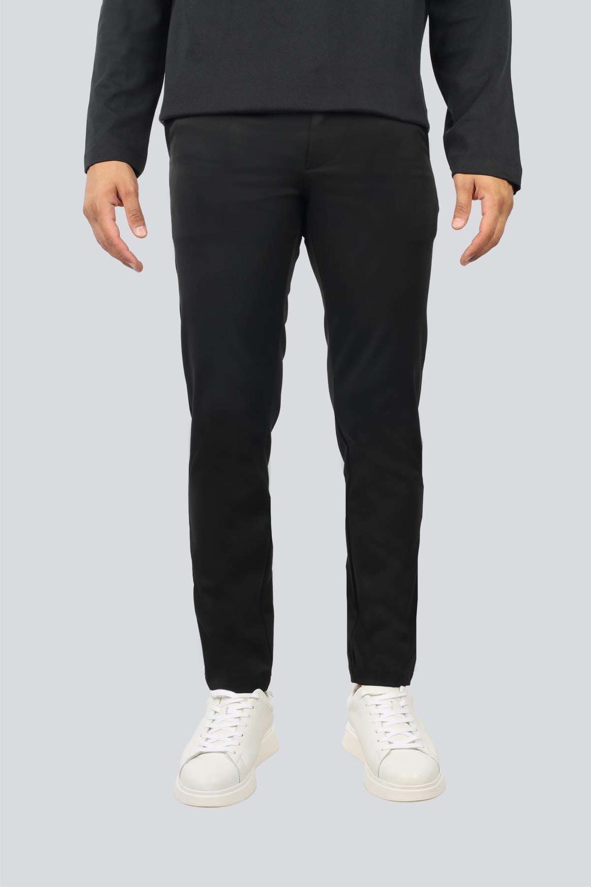 BOSS  BOSS Erkek Regular Fit Düz Paça Porsche İmzalı Siyah Pantolon 50546890-001