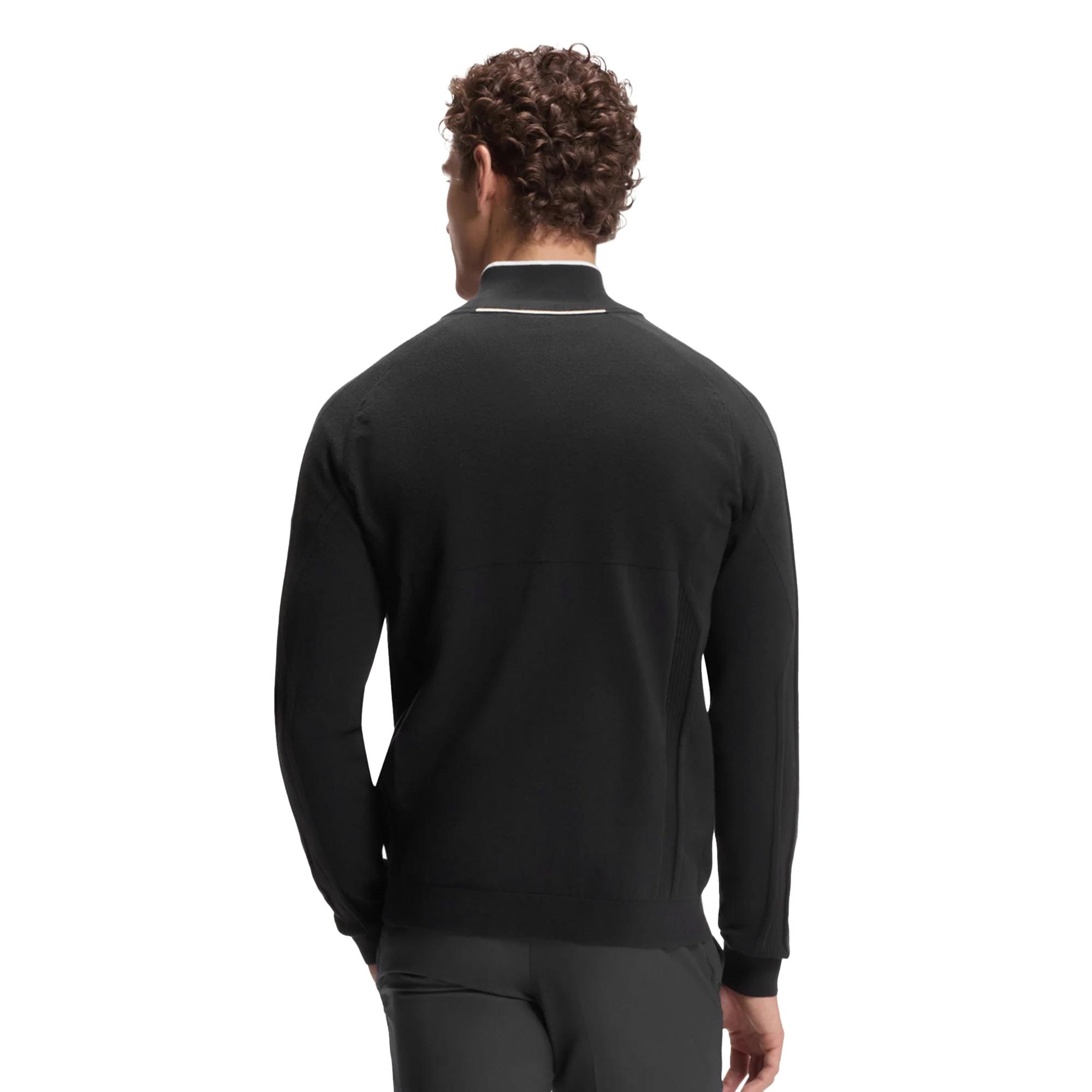 BOSS  BOSS Erkek Regular Fit Fermuarlı Dik Yakalı Uzun Kollu Siyah Kazak 50553791-001