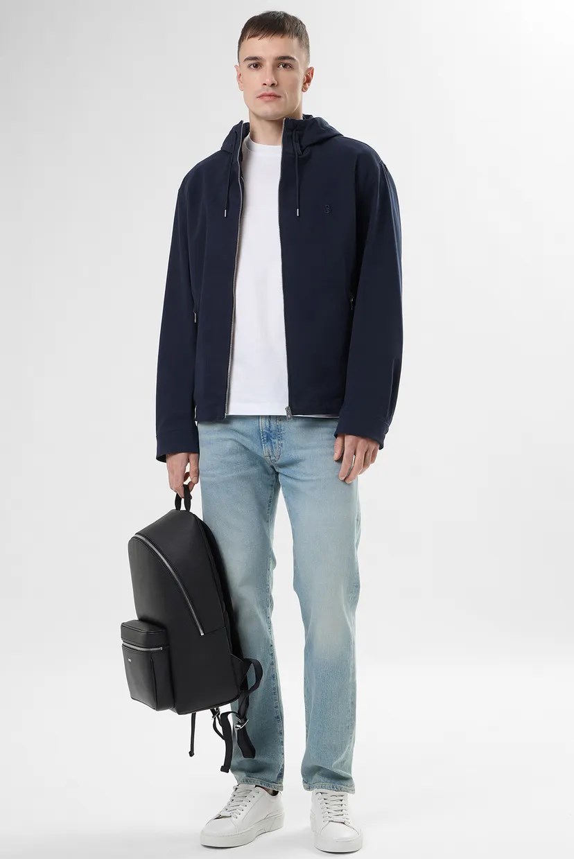 BOSS  BOSS Erkek Regular Fit Kapüşonlu Yaka Uzun Kollu Lacivert Mont 50564188-404