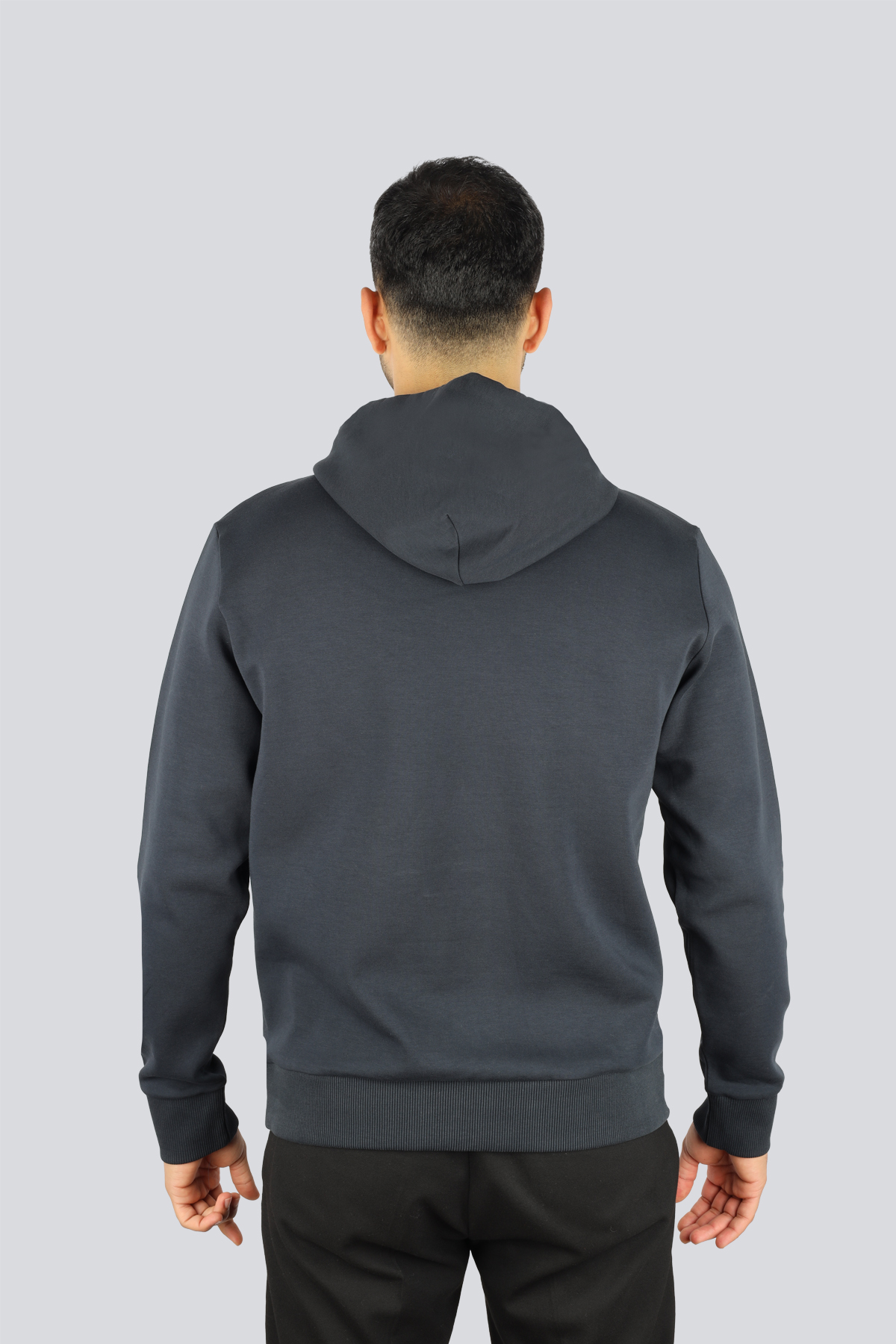 BOSS  BOSS Erkek Regular Fit Kapüşonlu Logo Kabartmalı Uzun Kollu Lacivert Sweatshirt 50555515-402