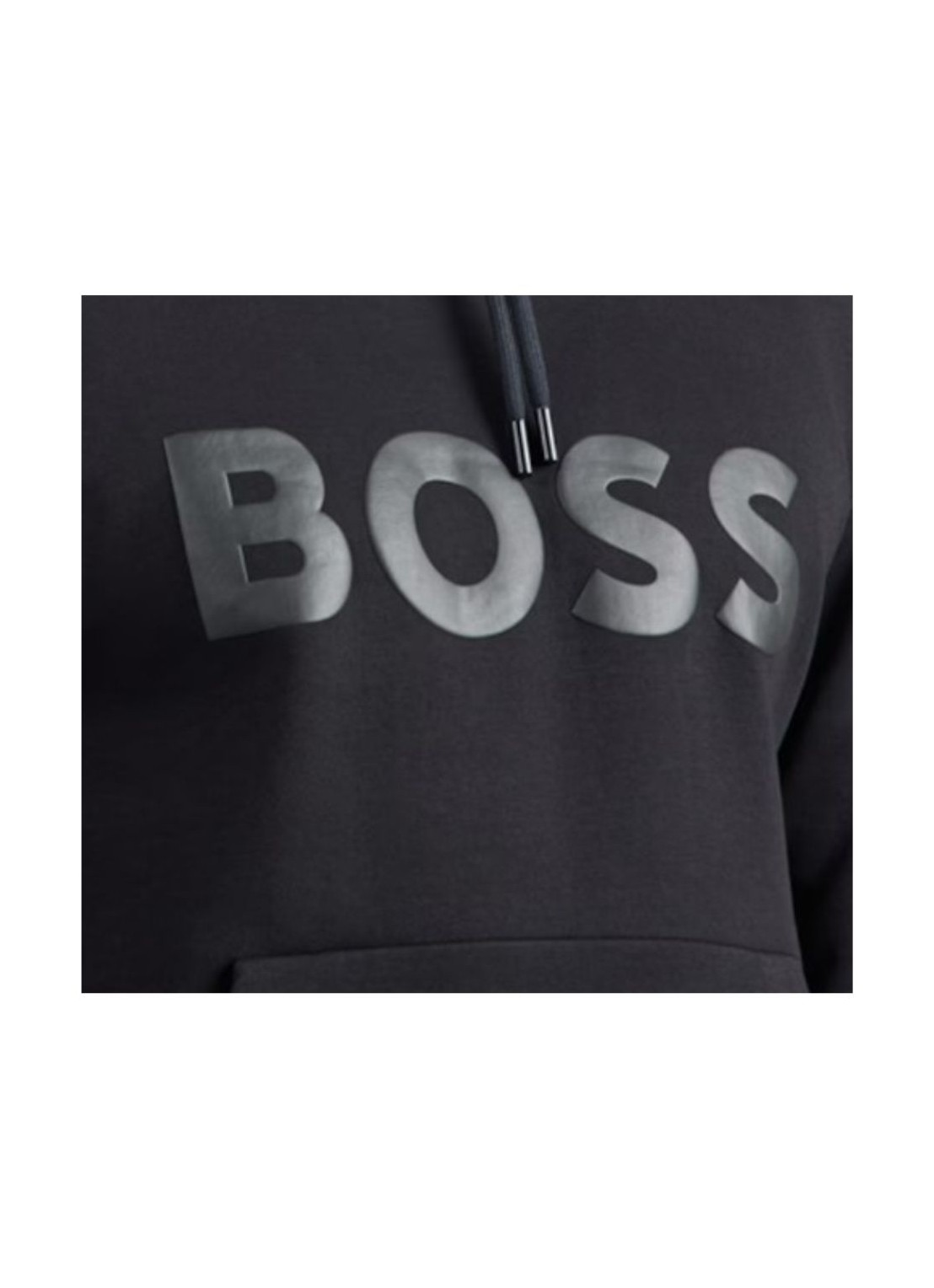 BOSS  BOSS Erkek Regular Fit Kapüşonlu Logo Kabartmalı Uzun Kollu Siyah Sweatshirt 50555515-001