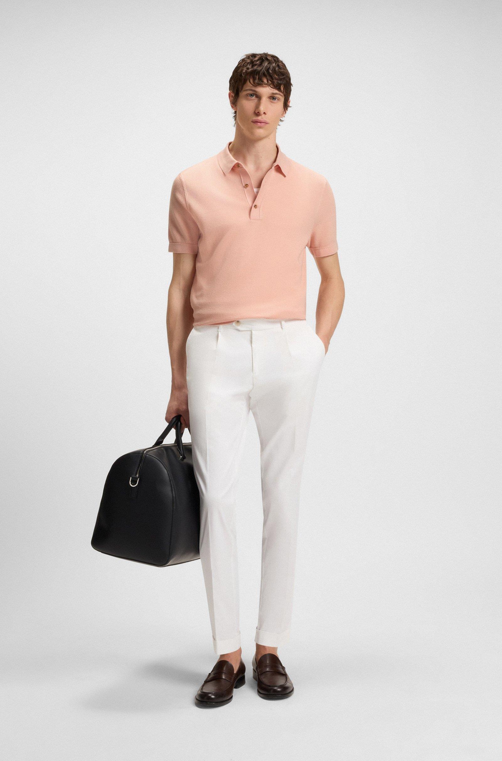 BOSS BOSS Erkek Regular Fit Kısa Kollu Pamuk Karışımlı Örme Pembe T-Shirt 50543148-683
