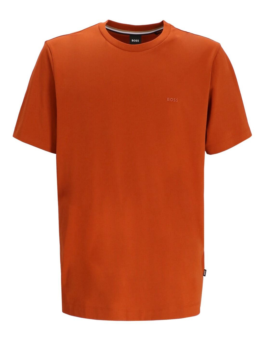 BOSS  BOSS Erkek regular fit Kısa Kollu Düz Bisiklet Yaka Turuncu T-Shirt 50468347-809