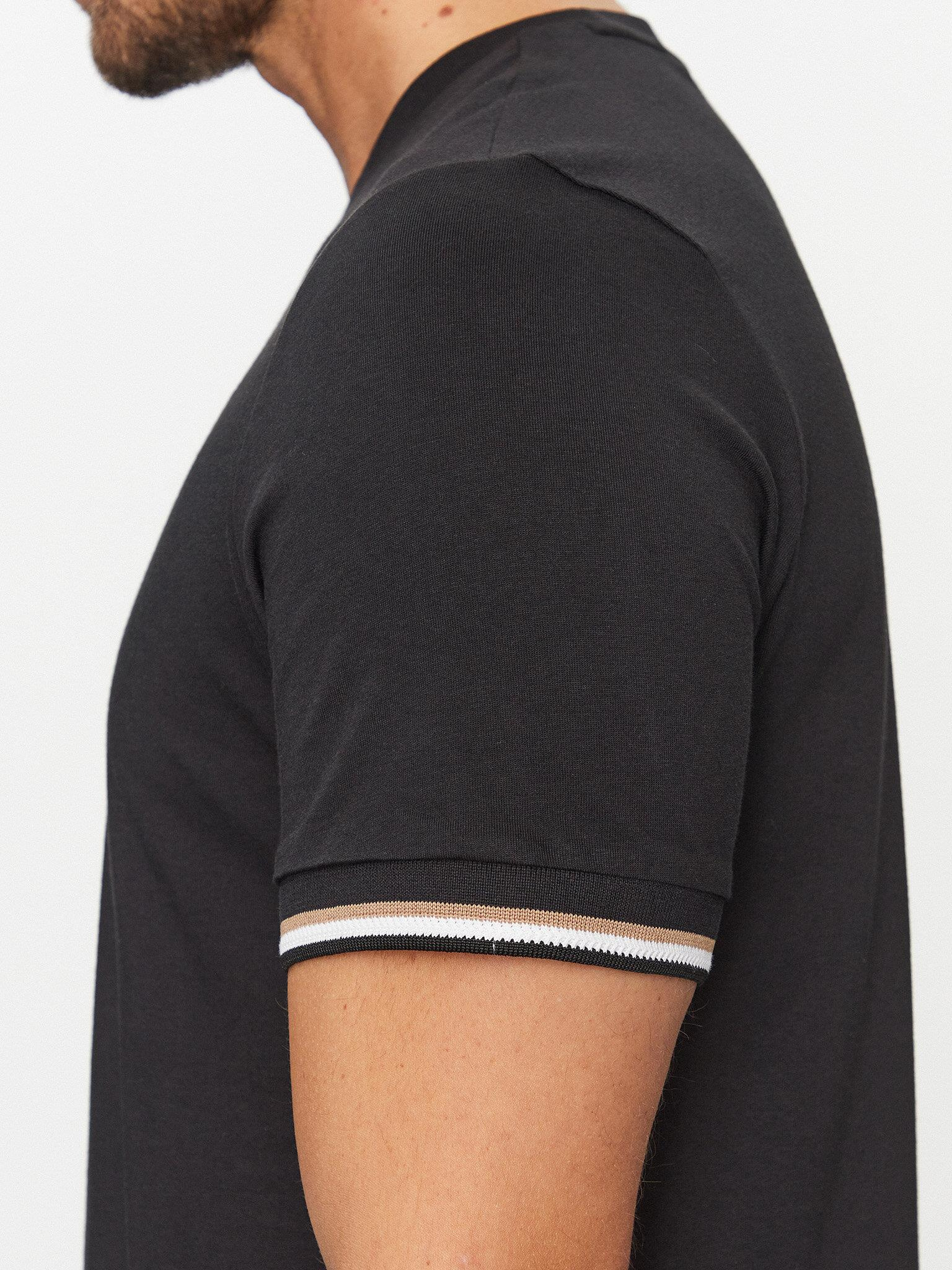 BOSS BOSS Erkek regular fit Kısa Kollu Düz Bisiklet Yaka Siyah T-Shirt 50501097-001