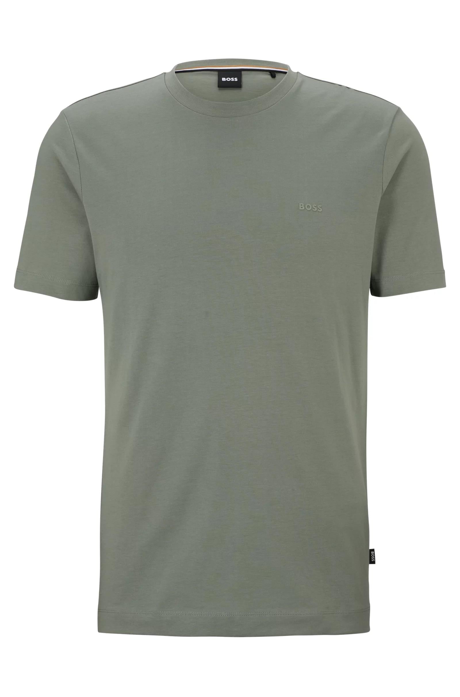BOSS BOSS Erkek regular fit Kısa Kollu Düz Bisiklet Yaka Yeşil T-Shirt 50468347-343