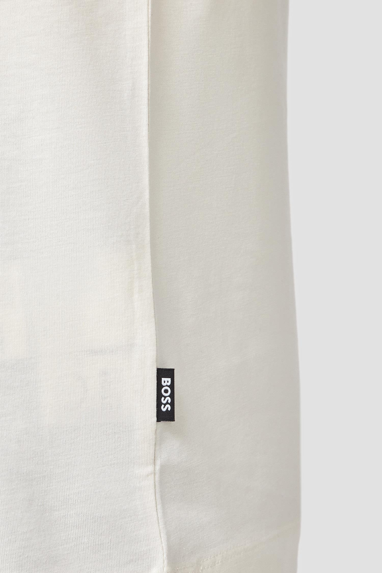 BOSS BOSS Erkek regular fit Kısa Kollu Düz Bisiklet Yaka Kahverengi T-Shirt 50468347-131