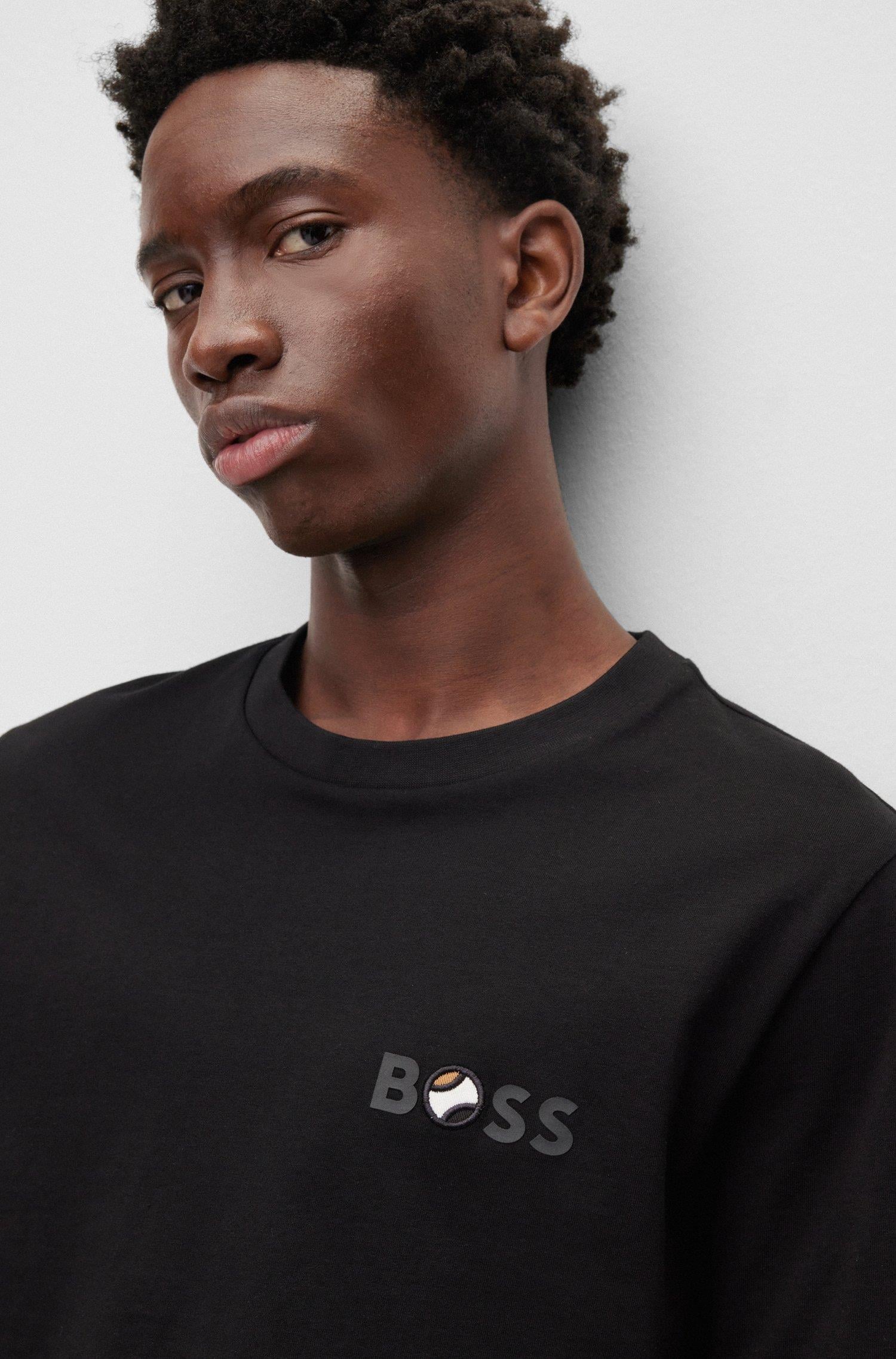 BOSS BOSS Erkek regular fit Kısa Kollu Düz Bisiklet Yaka Siyah T-Shirt 50489420-001